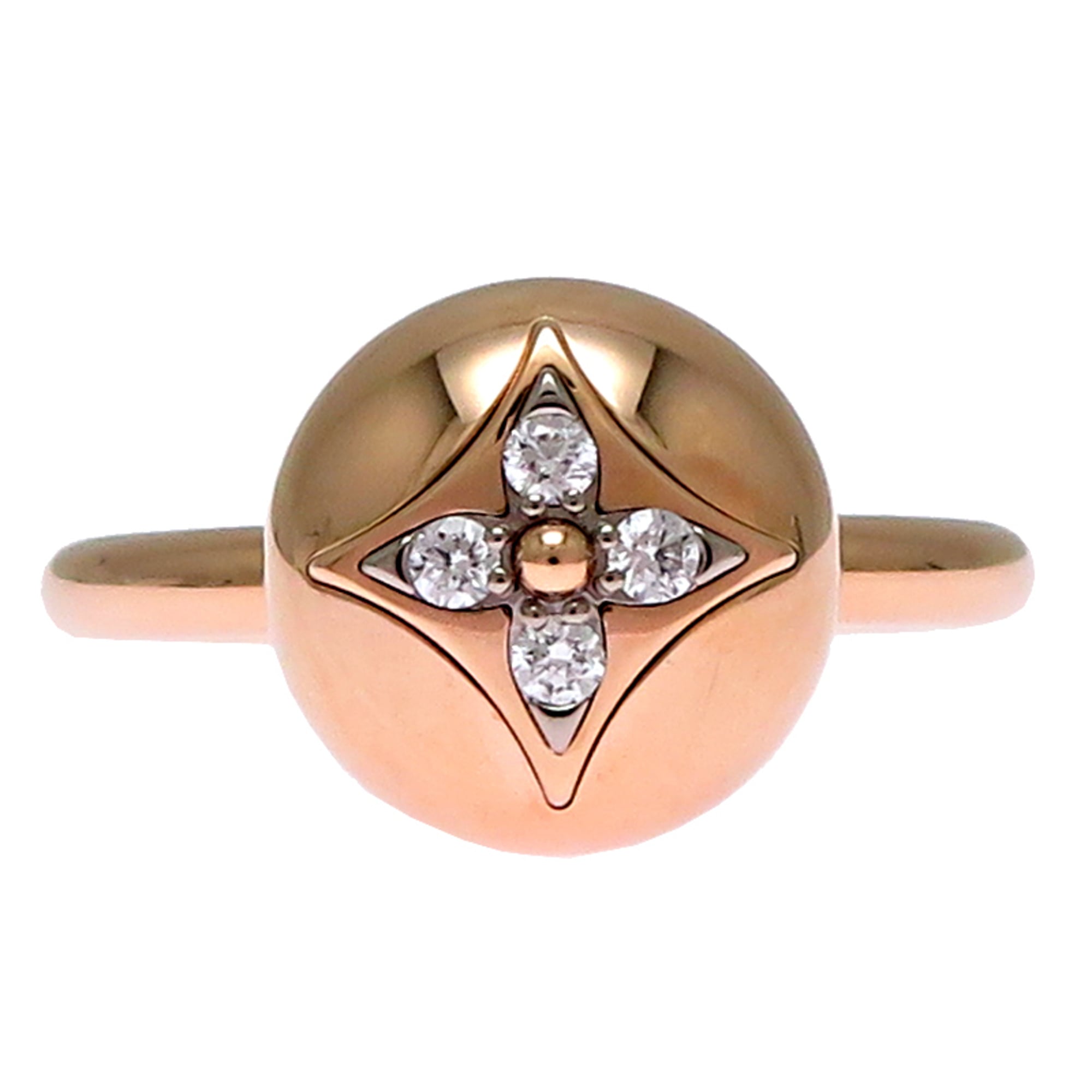 Louis Vuitton Pink Gold (18K) White Gold (18K) Band Ring (Pre-Owned)