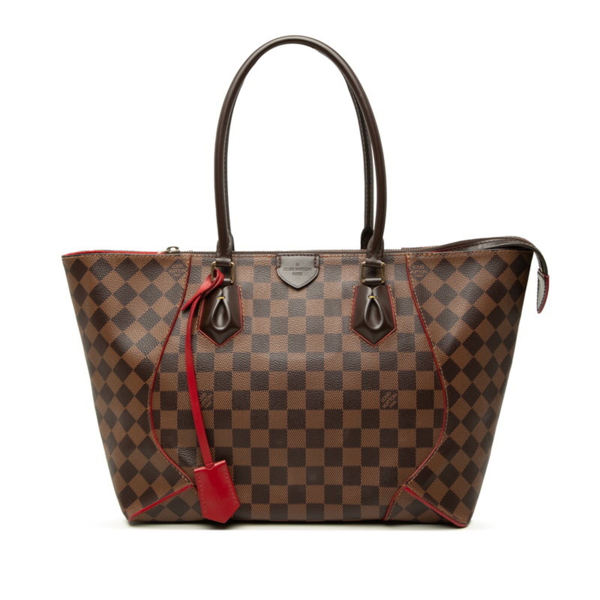 Louis Vuitton Brown Cerise Damier Canvas Red Color Pvc Leather Shoulder Bag Tote Bag (Pre-Owned)