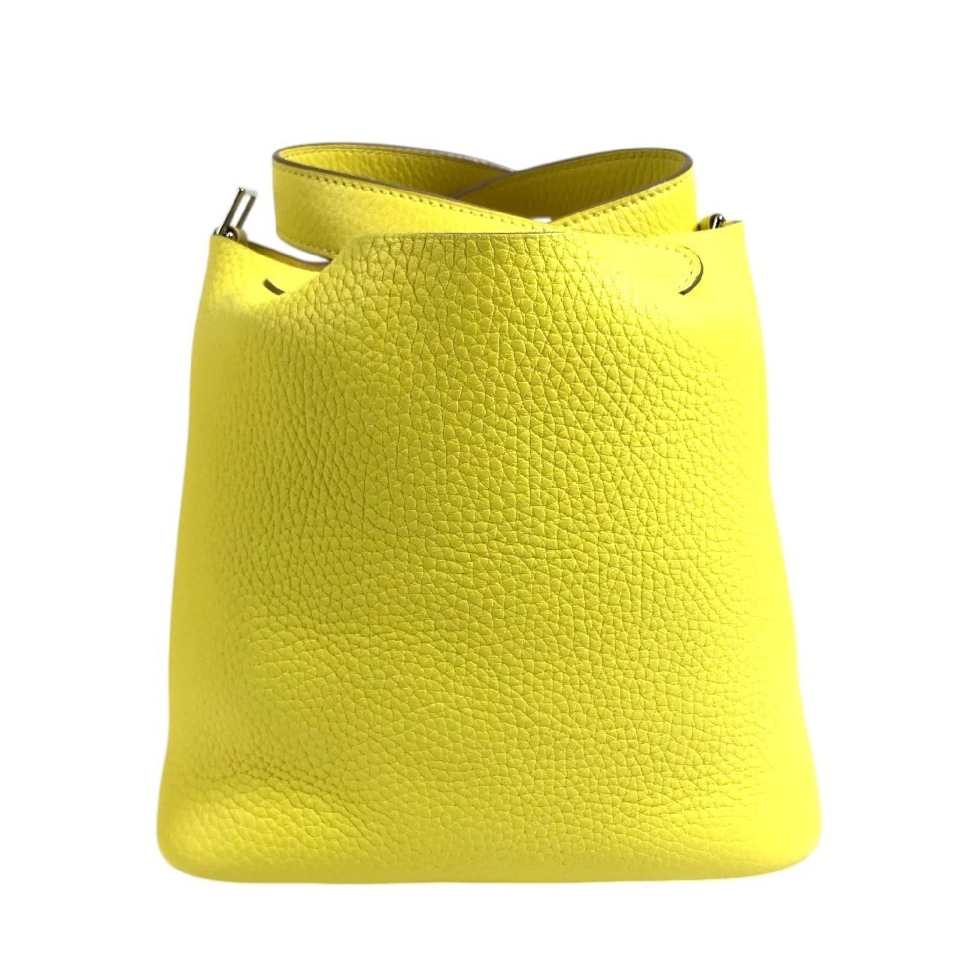 Hermes Yellow Taurillon Clemence Leather Handbag Tote Bag (Pre-Owned)