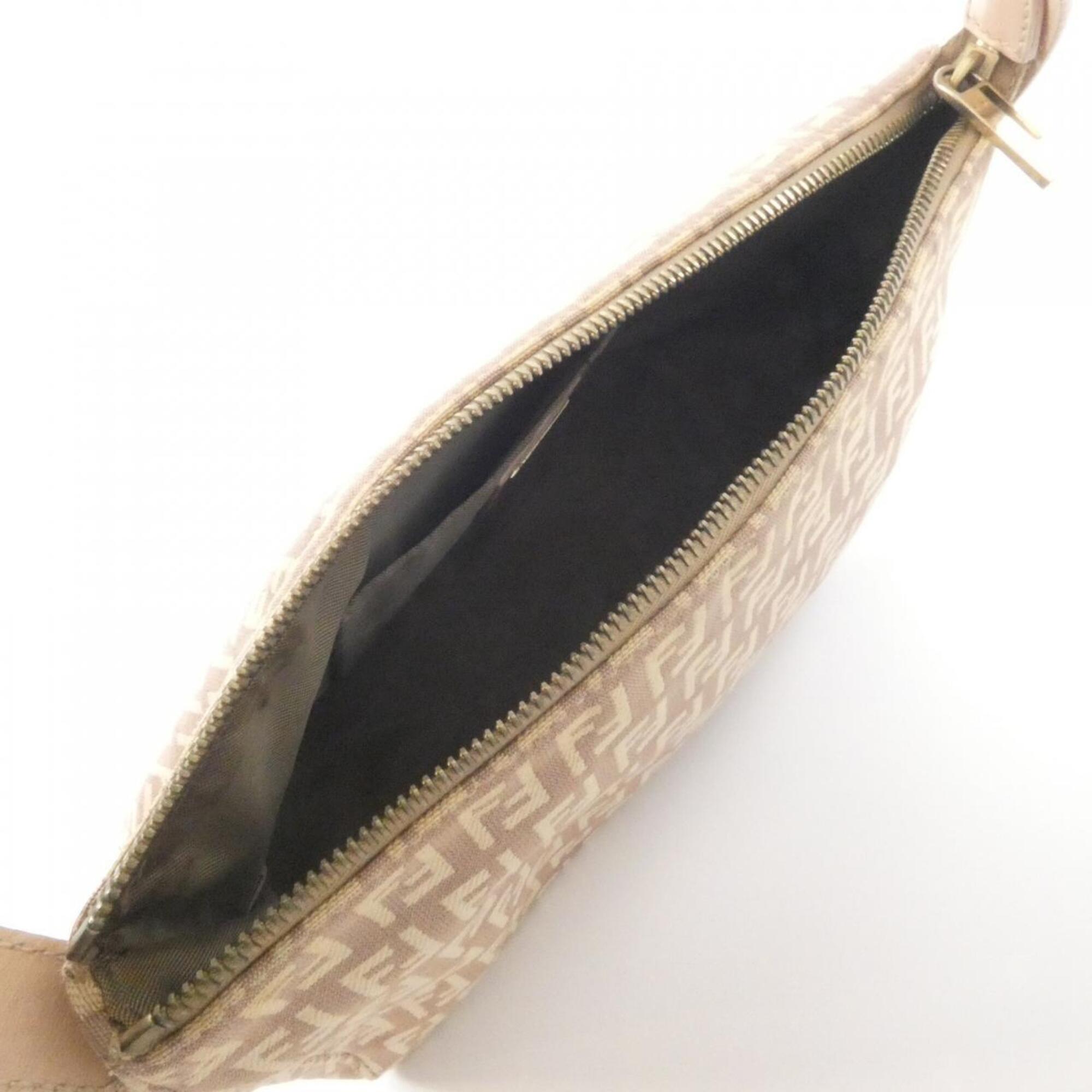 Fendi Beige Canvas Shoulder Bag (Pre-Owned)