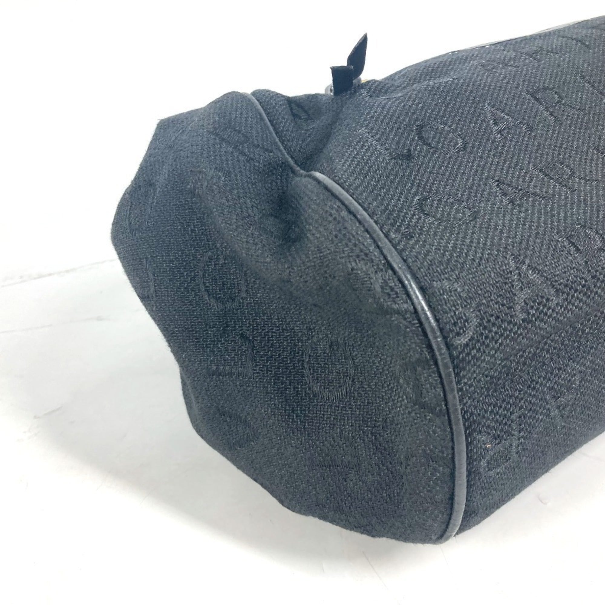 Bvlgari Black Leather Canvas Shoulder Bag Tote Bag (Pre-Owned)