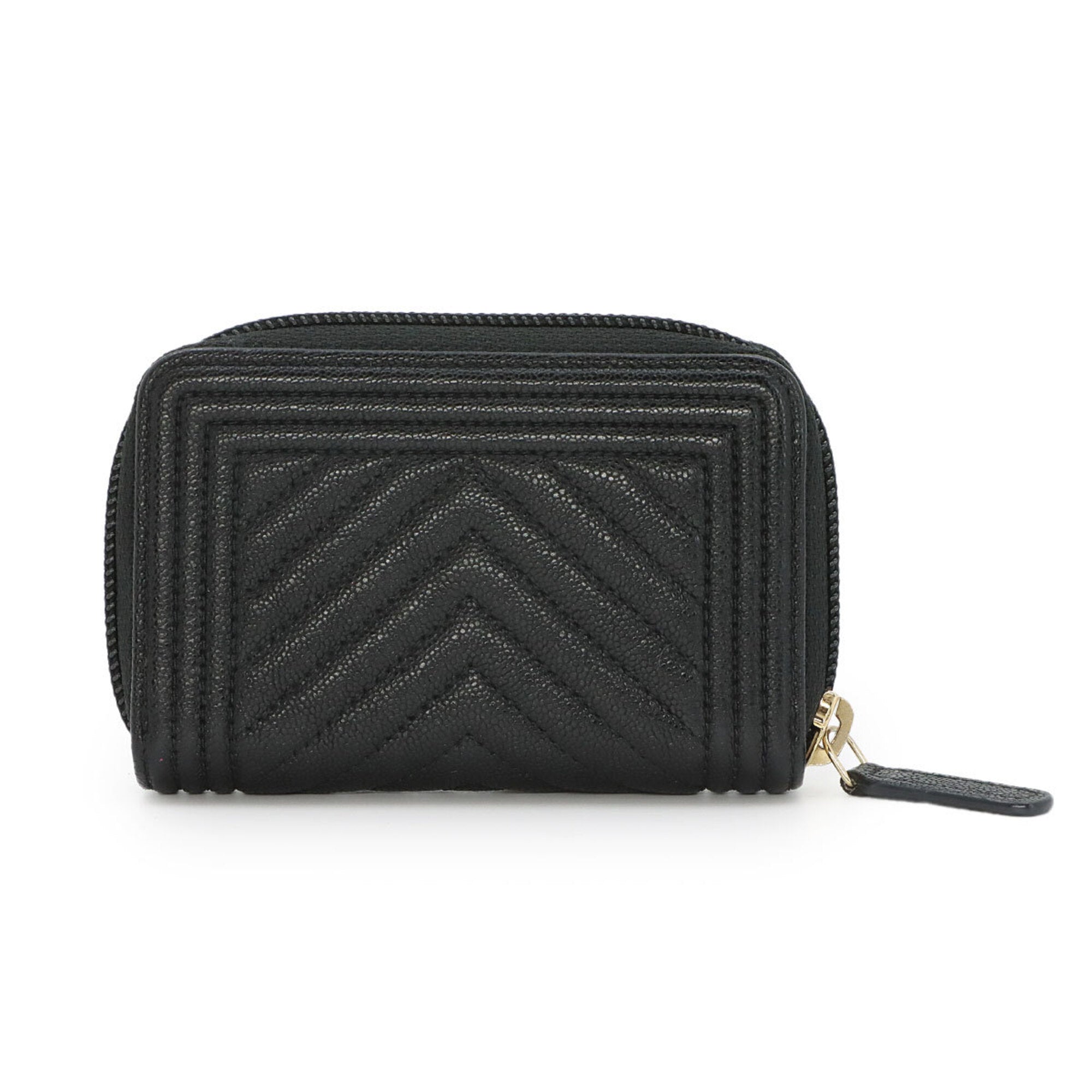Chanel Black Grained Calfskin Coin Purse/Coin Case (Pre-Owned)