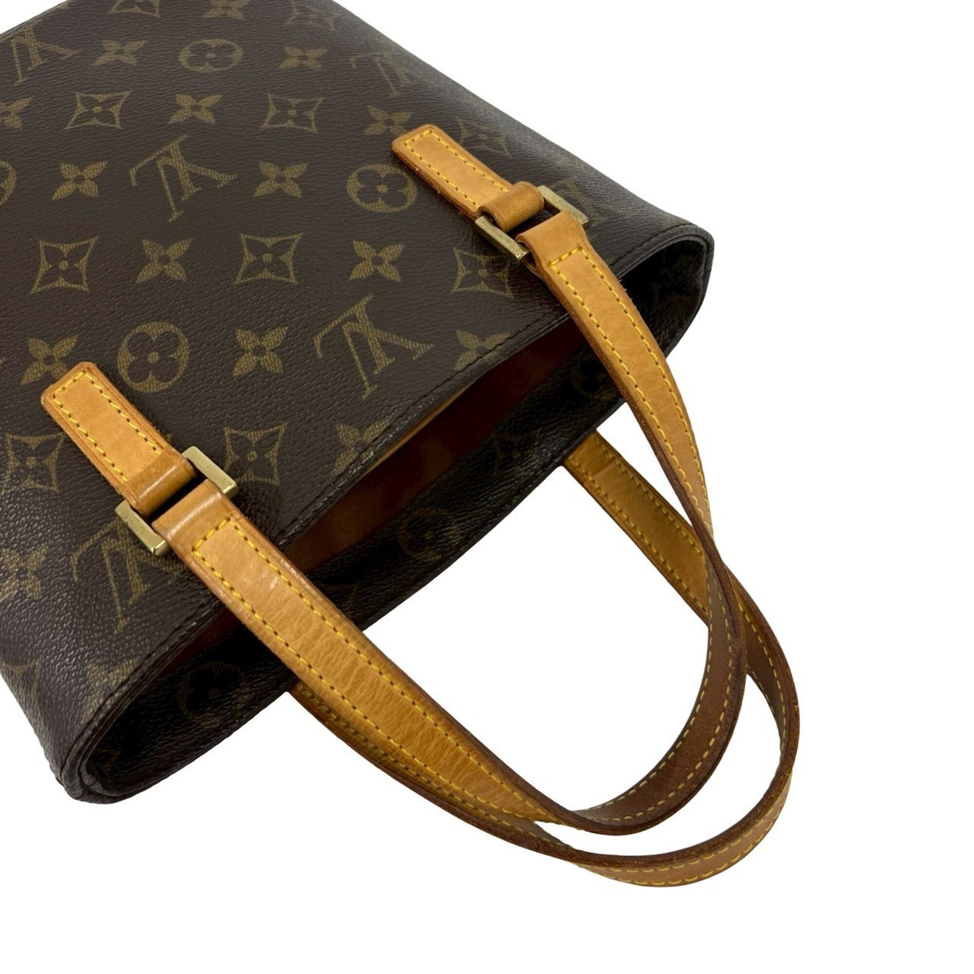 Louis Vuitton Brown Leather Pvc Handbag Tote Bag (Pre-Owned)