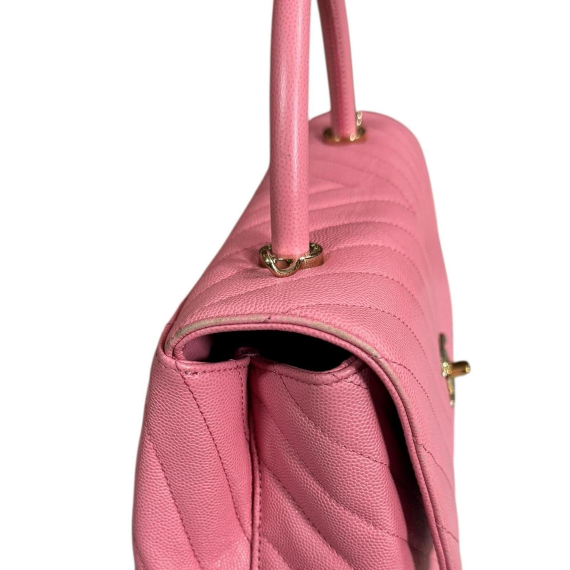Chanel Pink Grained Calfskin Shoulder Bag (Pre-Owned)