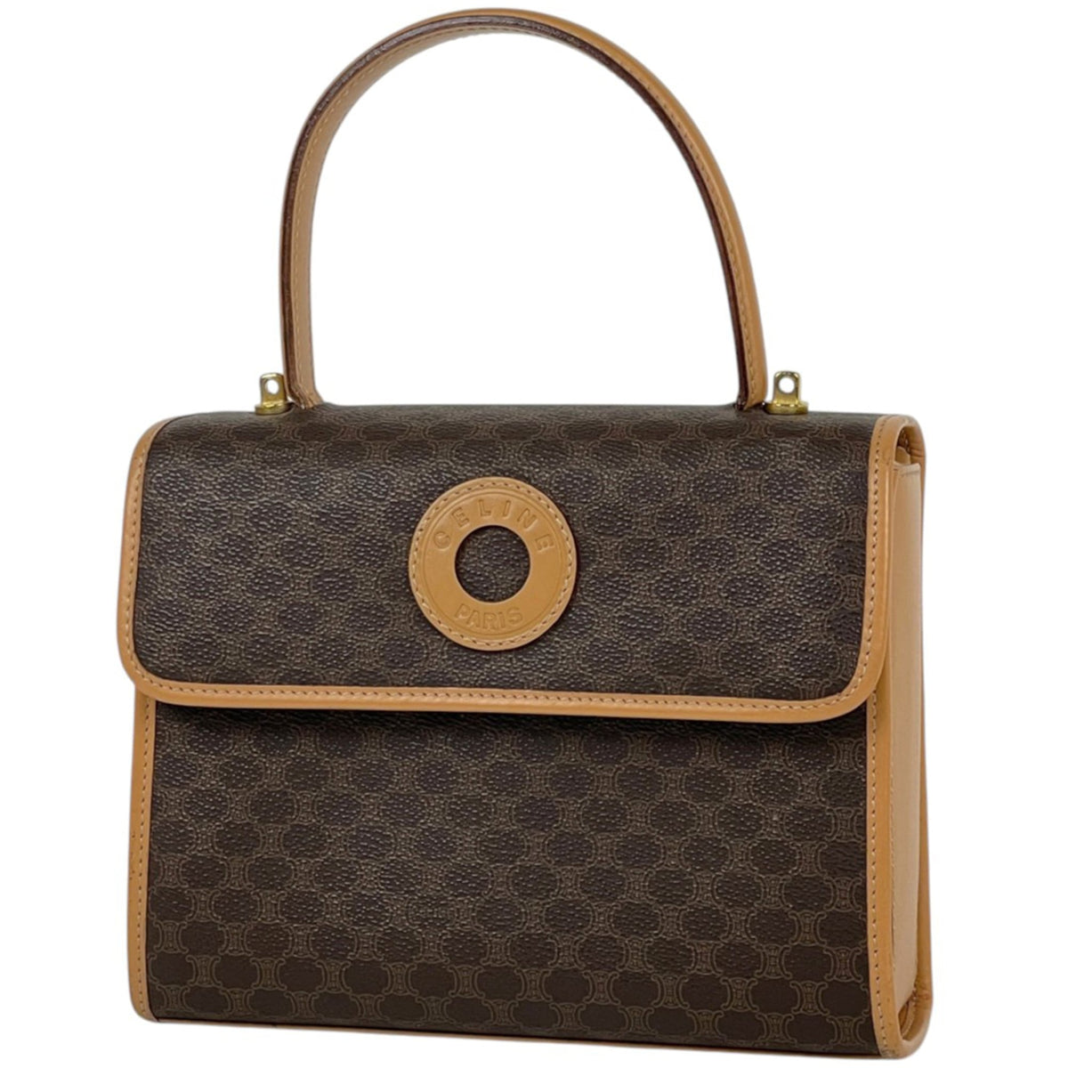 Celine Brown Coated Canvas Leather Handbag (Pre-Owned)