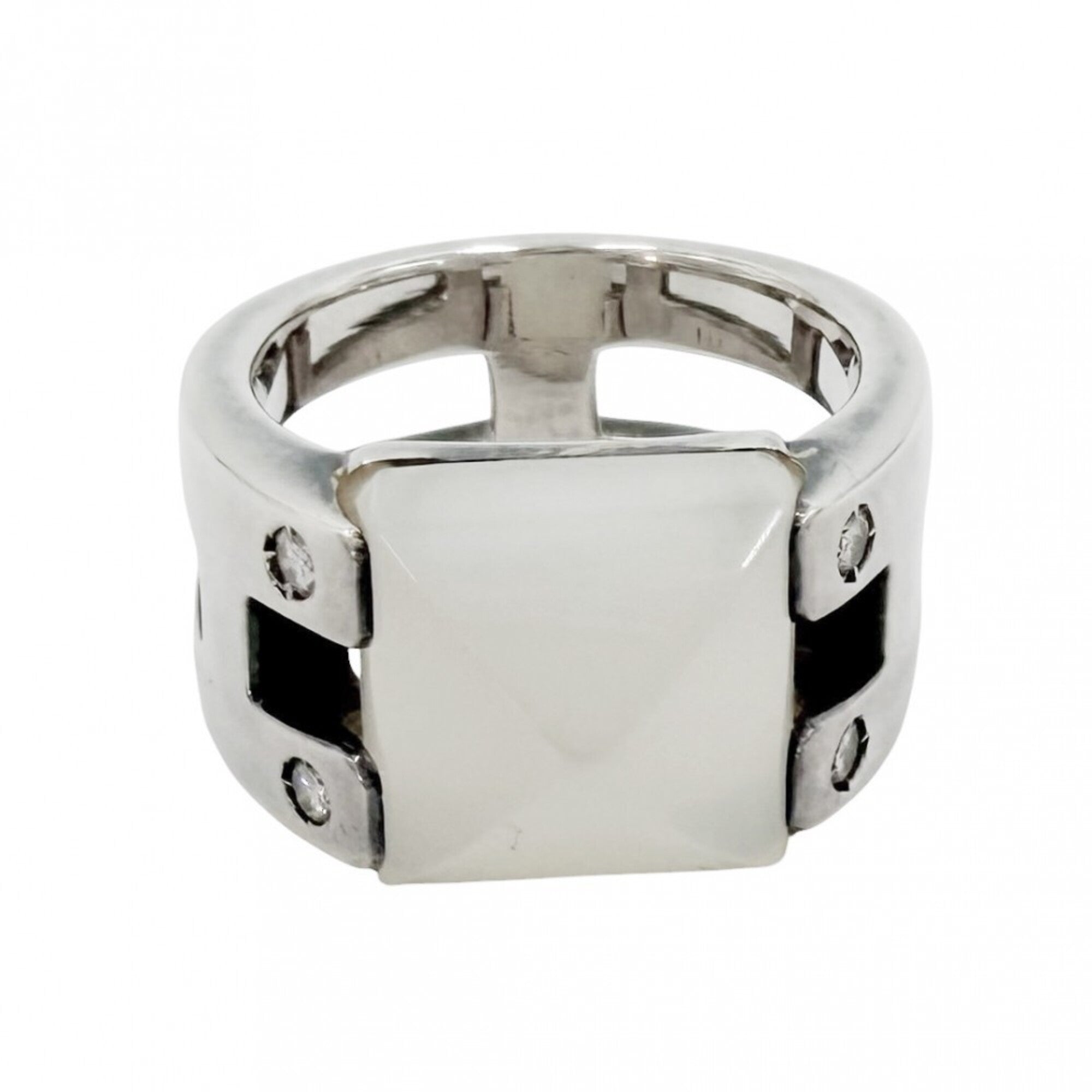Hermes Silver 925 Band Ring (Pre-Owned)