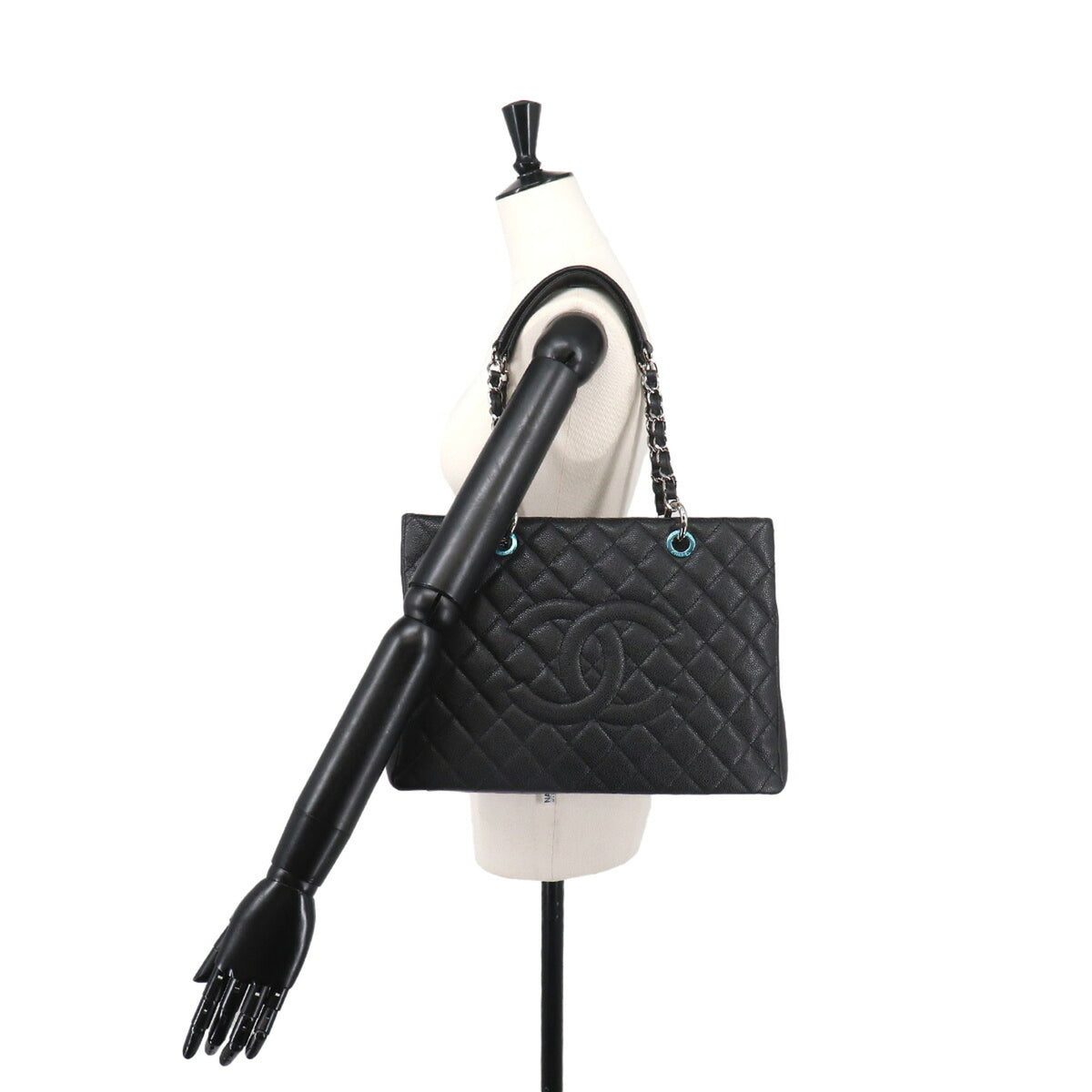 Chanel Matelasse Black Grained Calfskin Handbag Tote Bag (Pre-Owned)