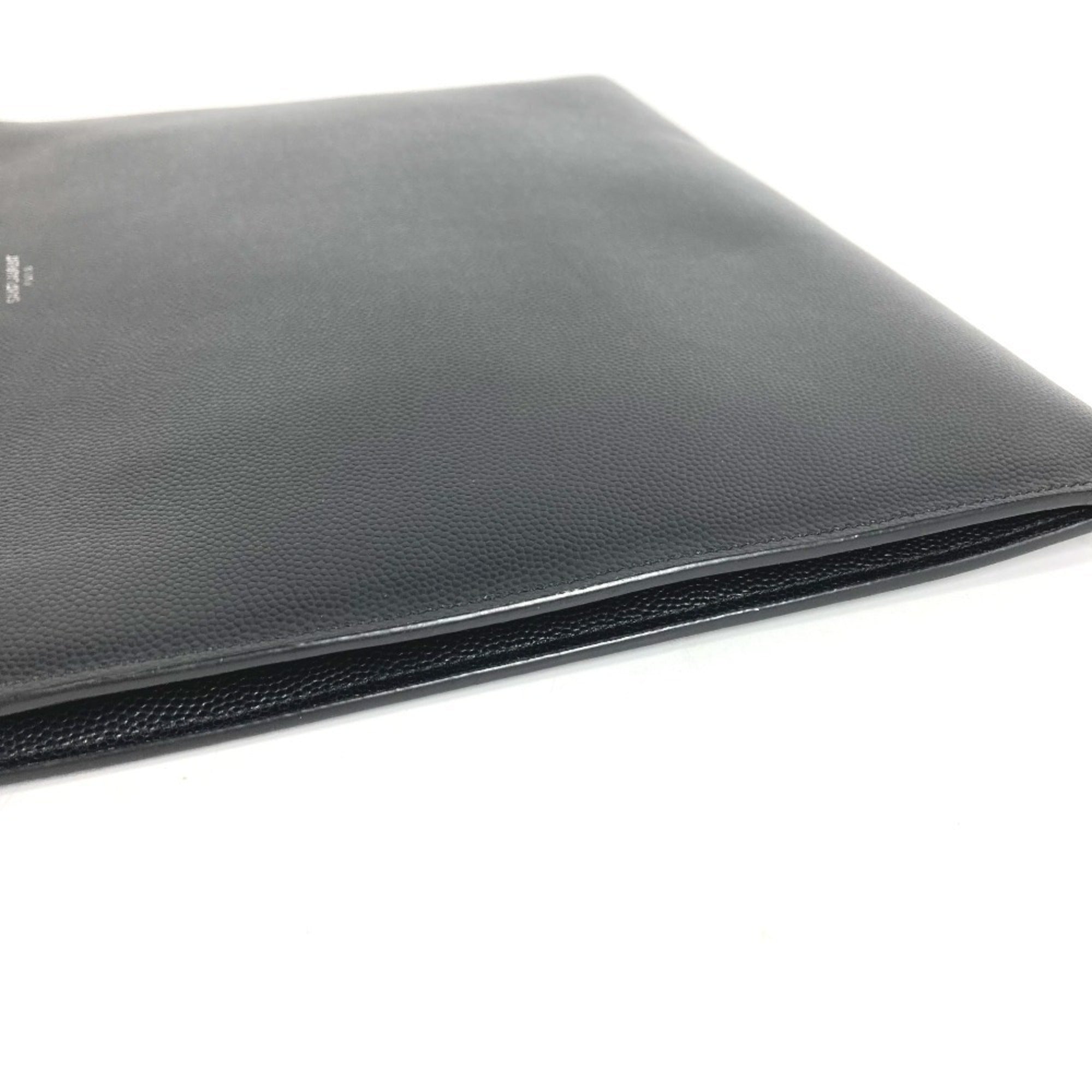 Saint Laurent Black Leather Clutch Bag Pouch (Pre-Owned)