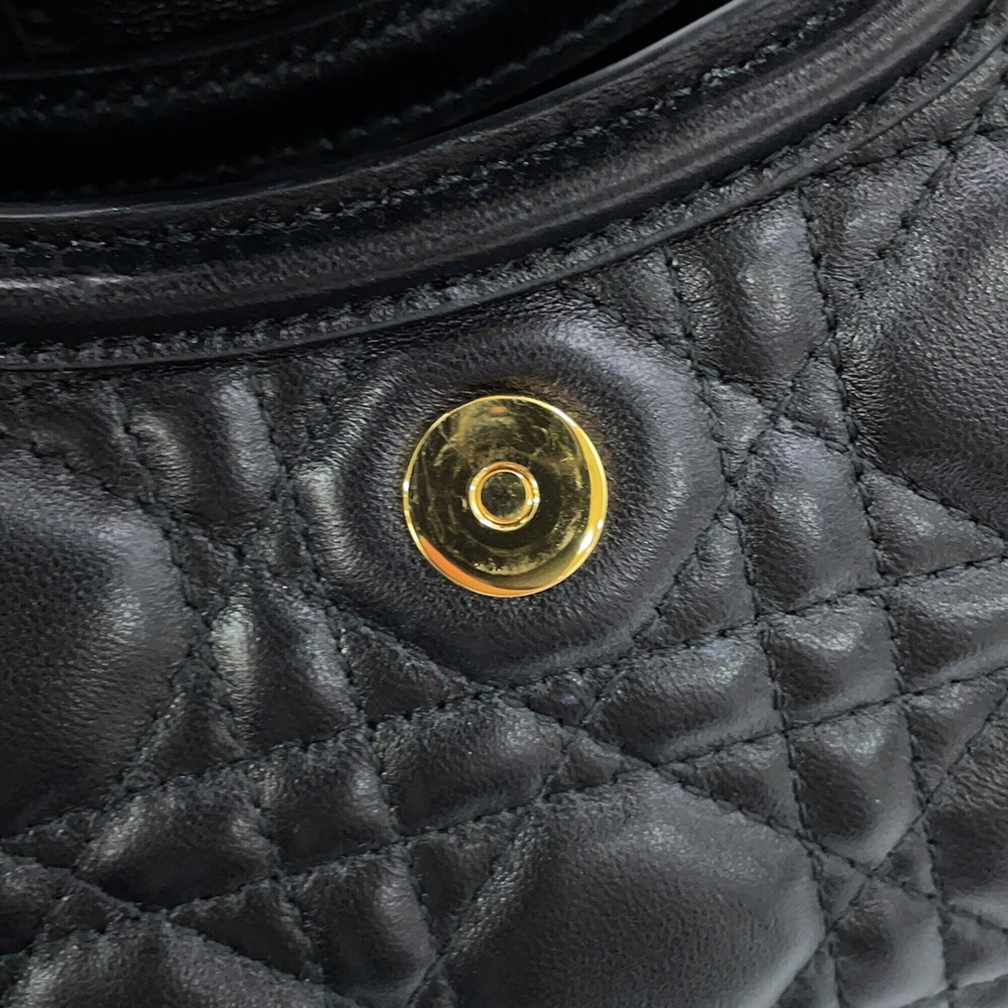 Christian Dior Black Leather Handbag Shoulder Bag (Pre-Owned)