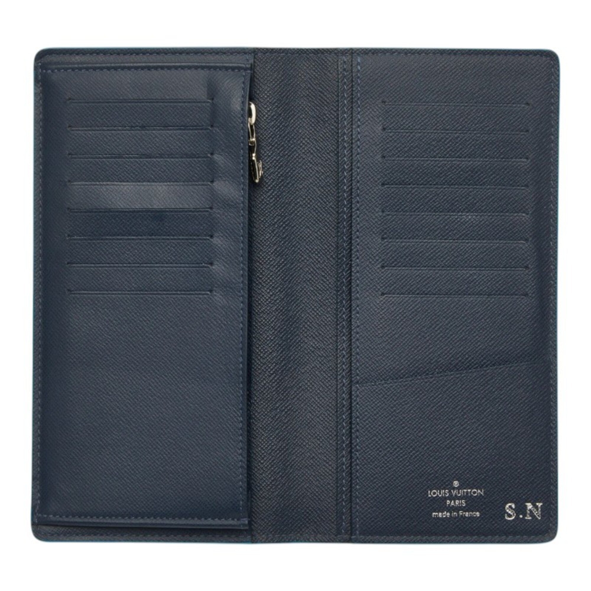 Louis Vuitton Blue Navy Blue Leather Long Bill Wallet (Bi-Fold) (Pre-Owned)