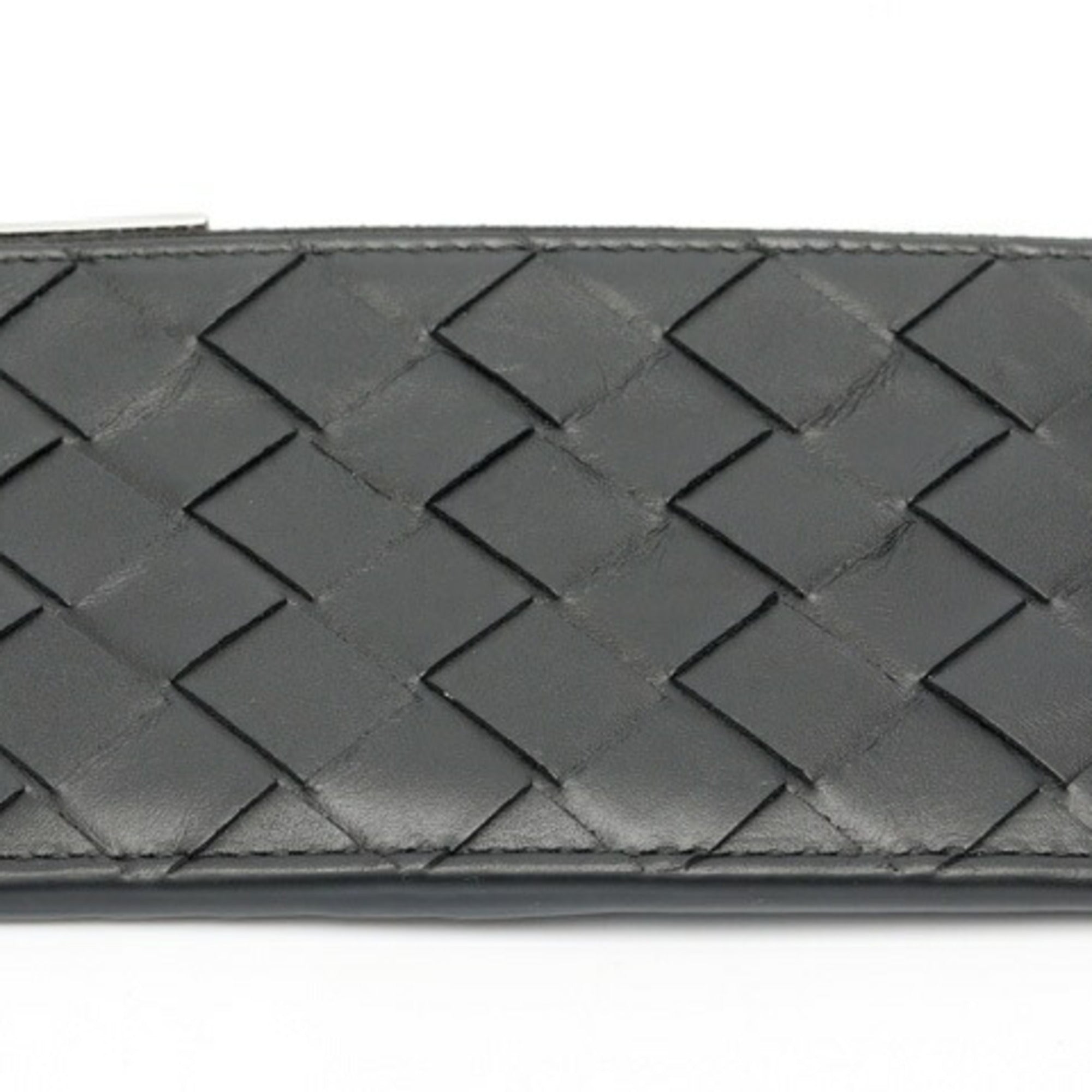 Bottega Veneta Black Leather Coin Purse/Coin Case (Pre-Owned)