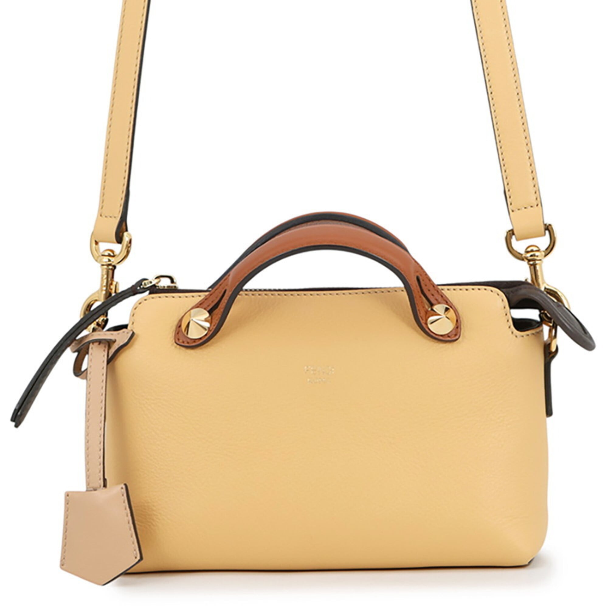 Fendi Brown Yellow Leather Handbag (Pre-Owned)