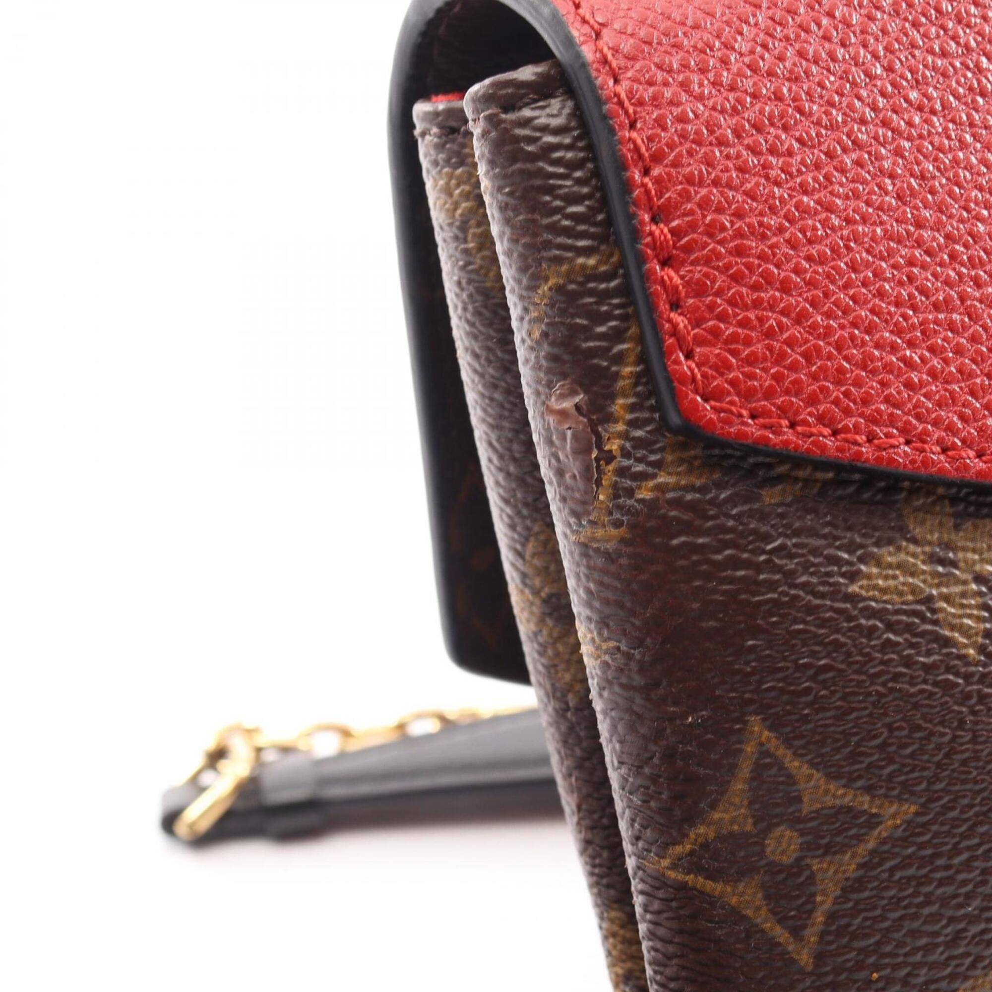 Louis Vuitton Brown Cerise Monogram Red Color Monogram Leather Handbag Shoulder Bag (Pre-Owned)