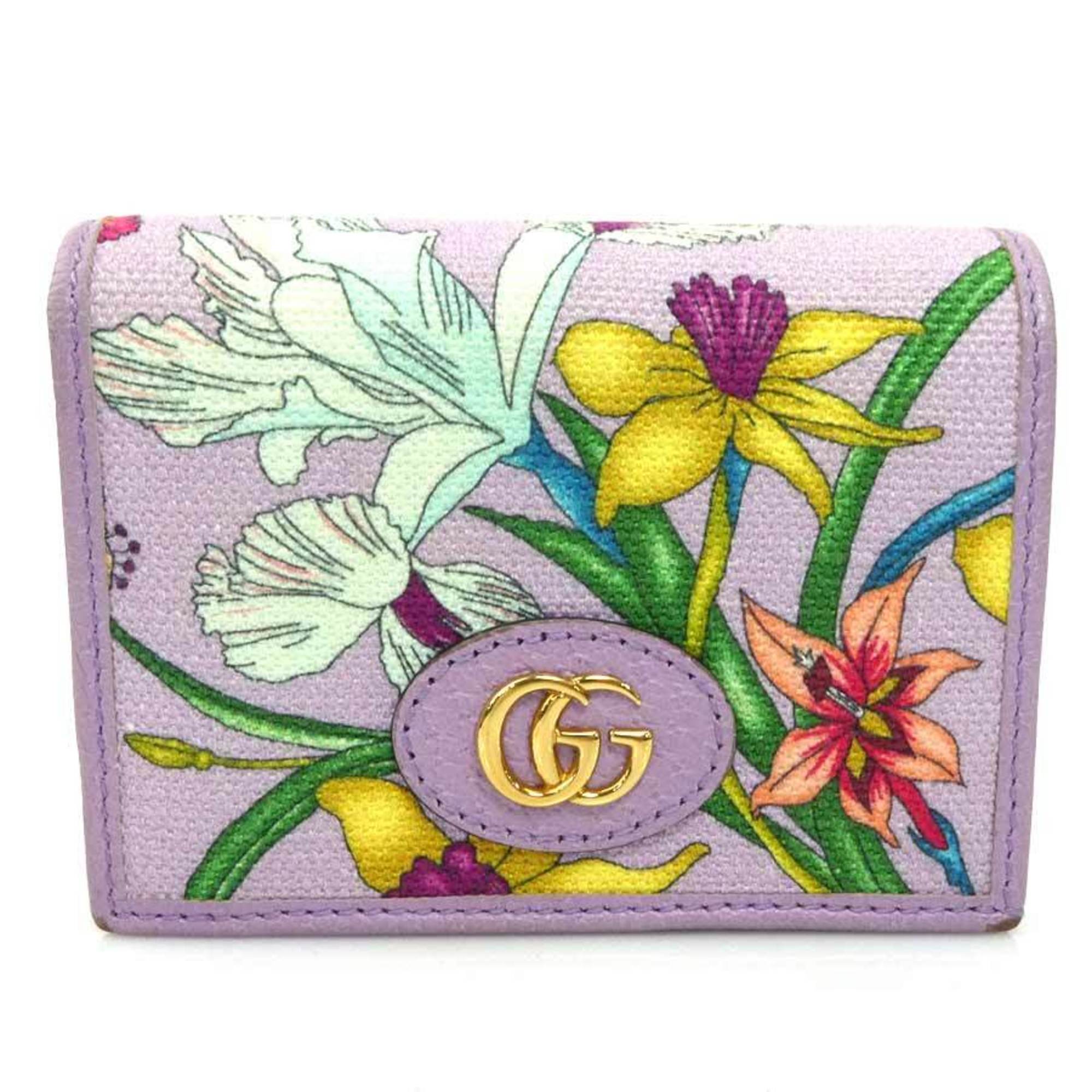 Gucci Purple Canvas Leather Wallet (Bi-Fold) (Pre-Owned)