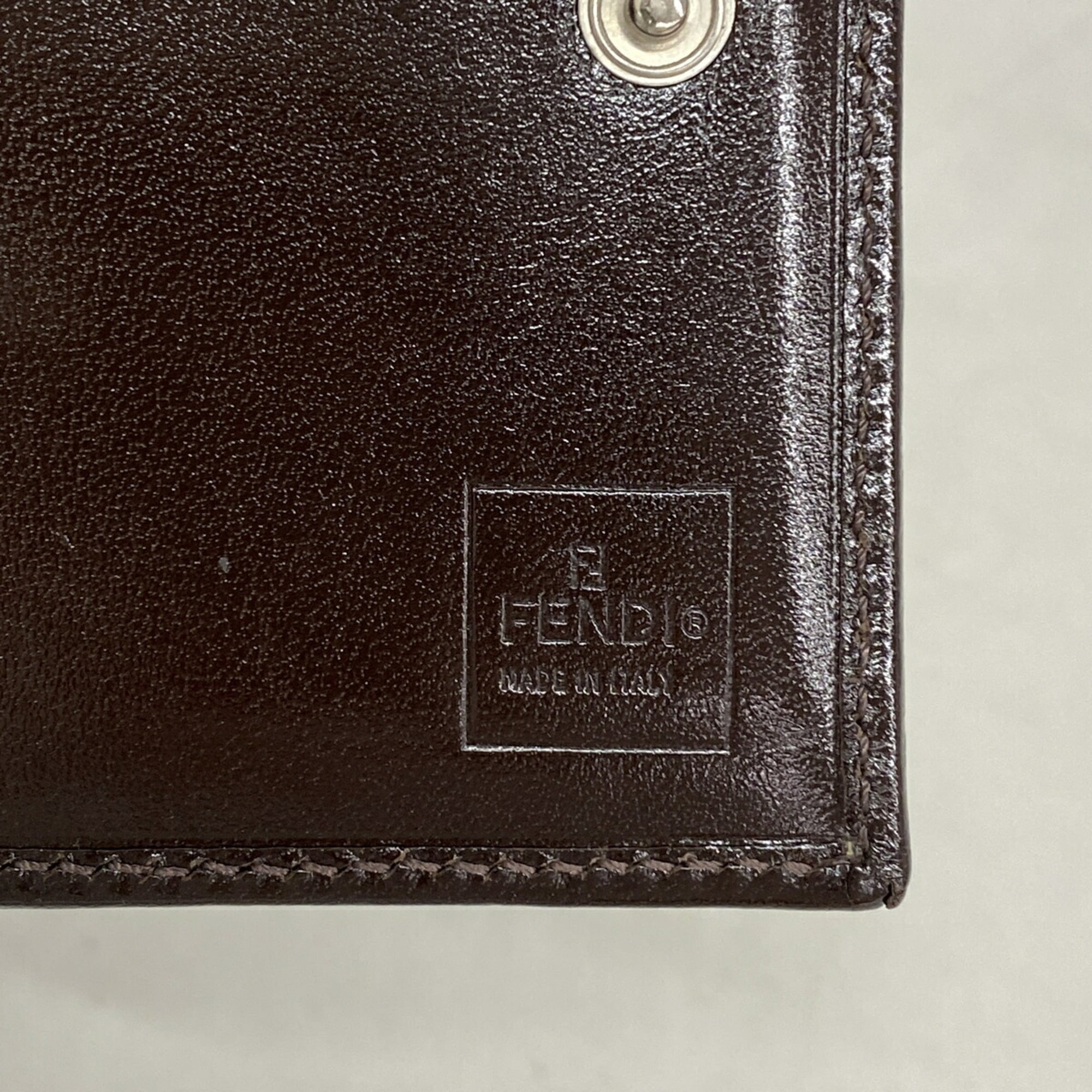Fendi Brown Nylon Canvas Wallet (Tri-Fold) (Pre-Owned)