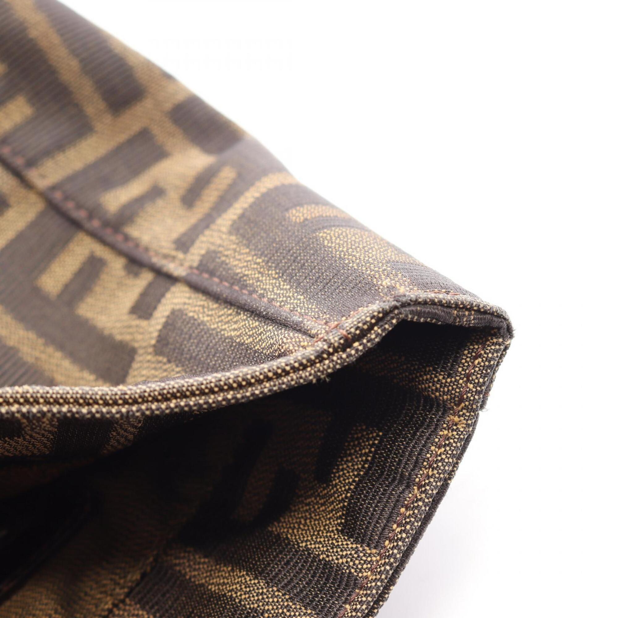 Fendi Brown Canvas Leather Handbag Tote Bag (Pre-Owned)