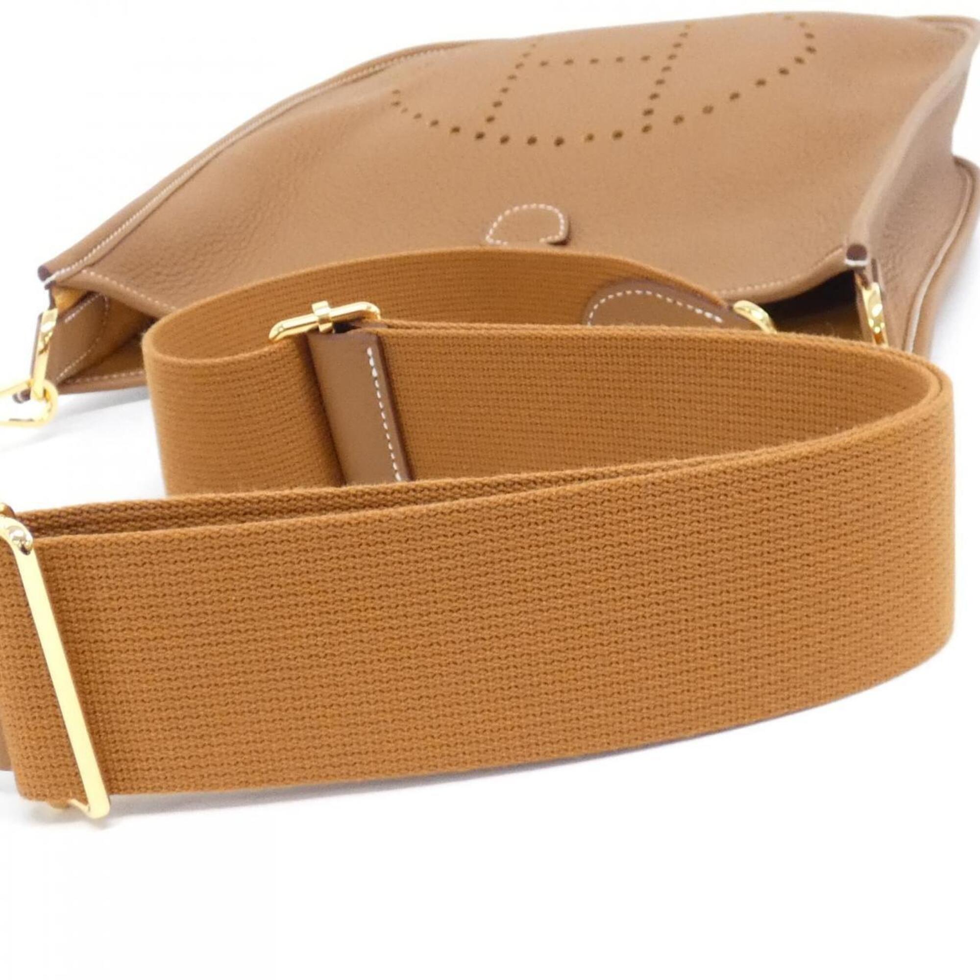 Hermes Gold Taurillon Clemence Leather Shoulder Bag (Pre-Owned)