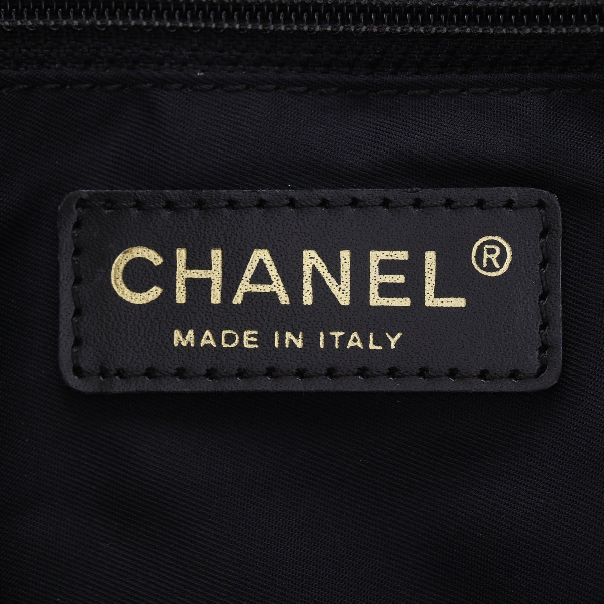 Chanel New Travel Line Black Nylon Canvas Tote Bag Weekend Bag (Pre-Owned)