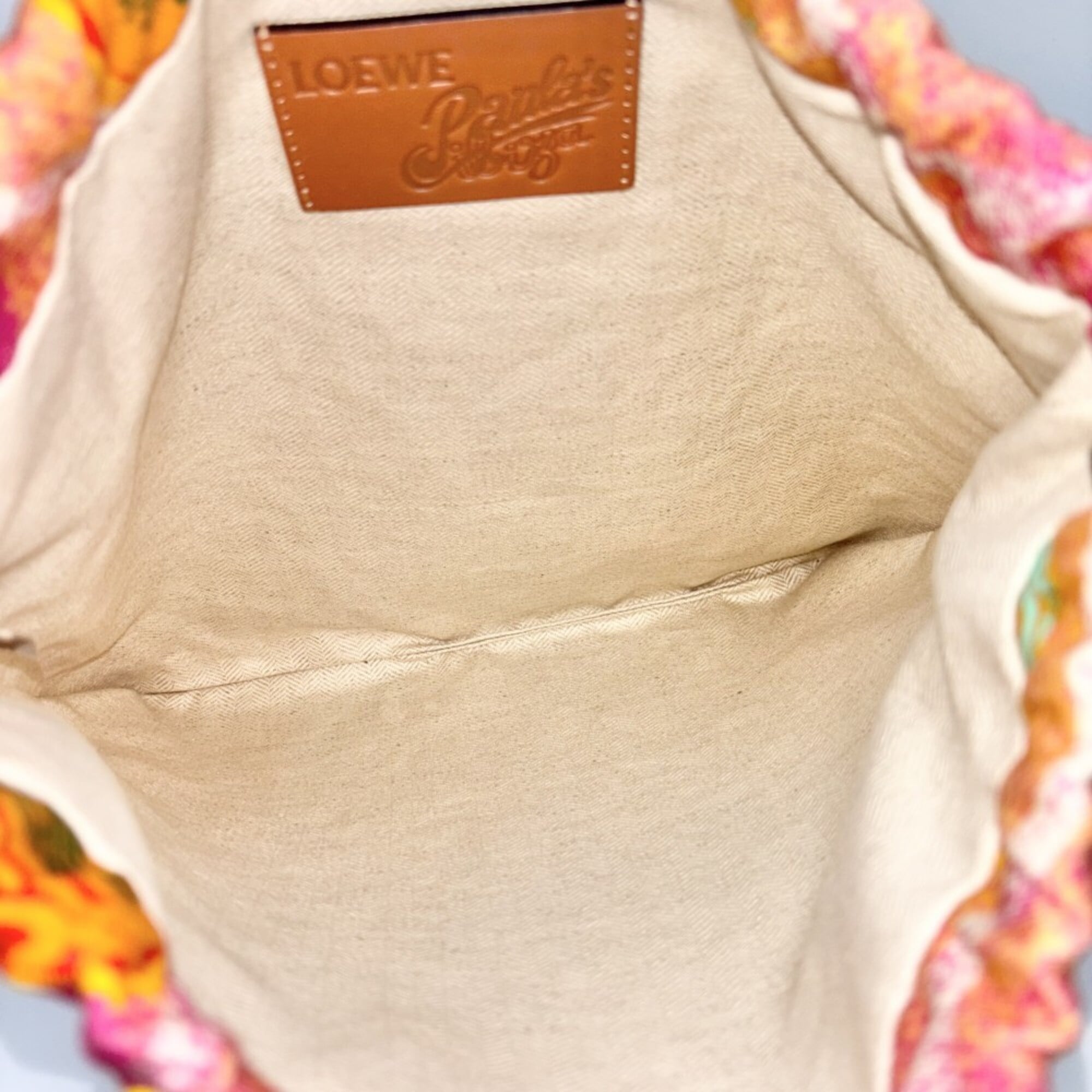 Loewe Multi-Color Orange Cotton 100% Leather Pouch (Pre-Owned)