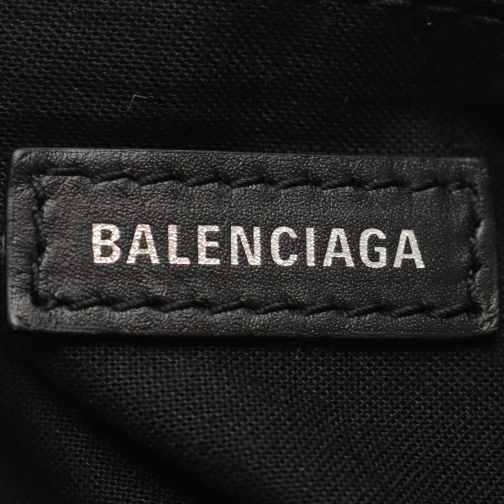 Balenciaga Black Ivory Navy Canvas Leather Backpack (Pre-Owned)