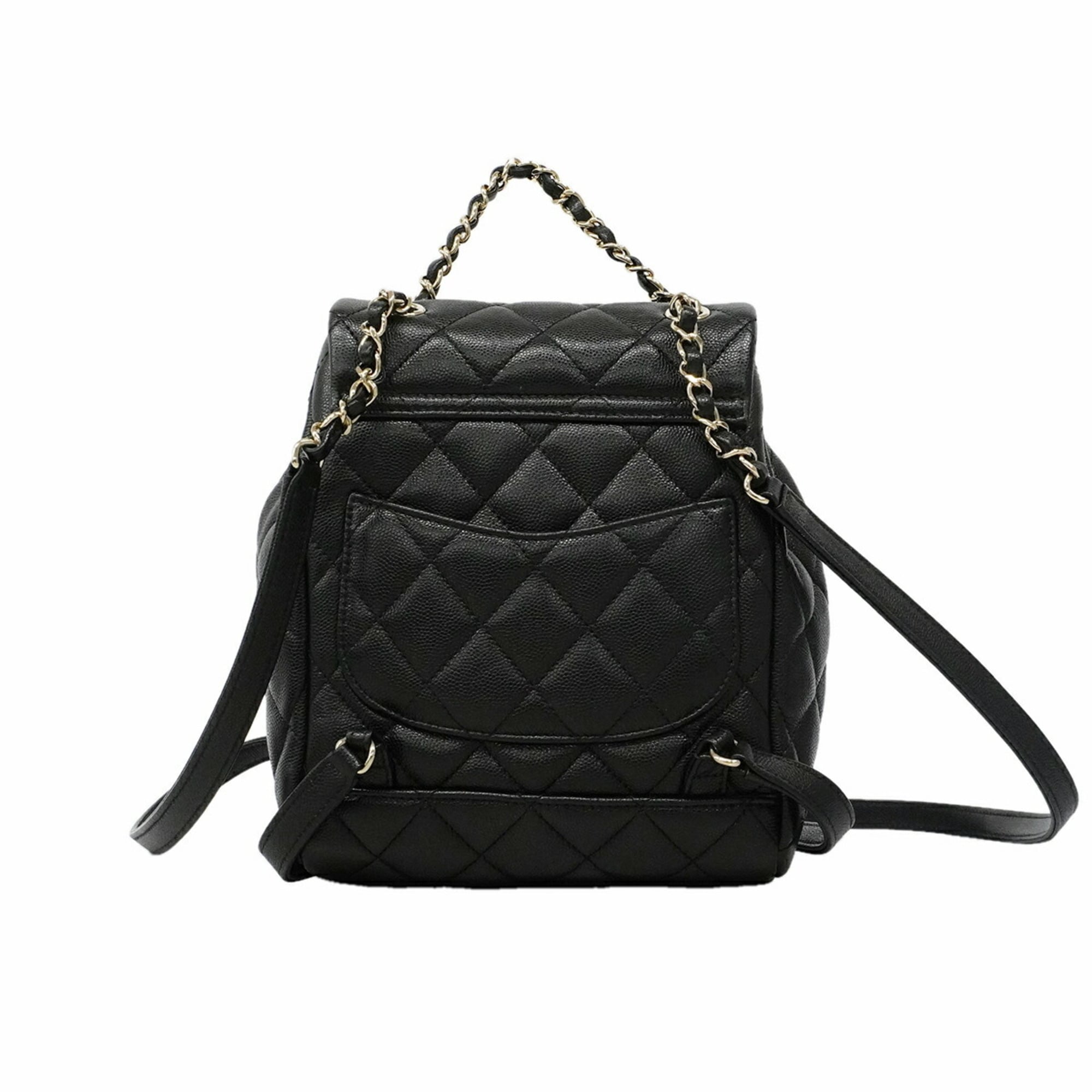 Chanel Black Grained Calfskin Backpack (Pre-Owned)