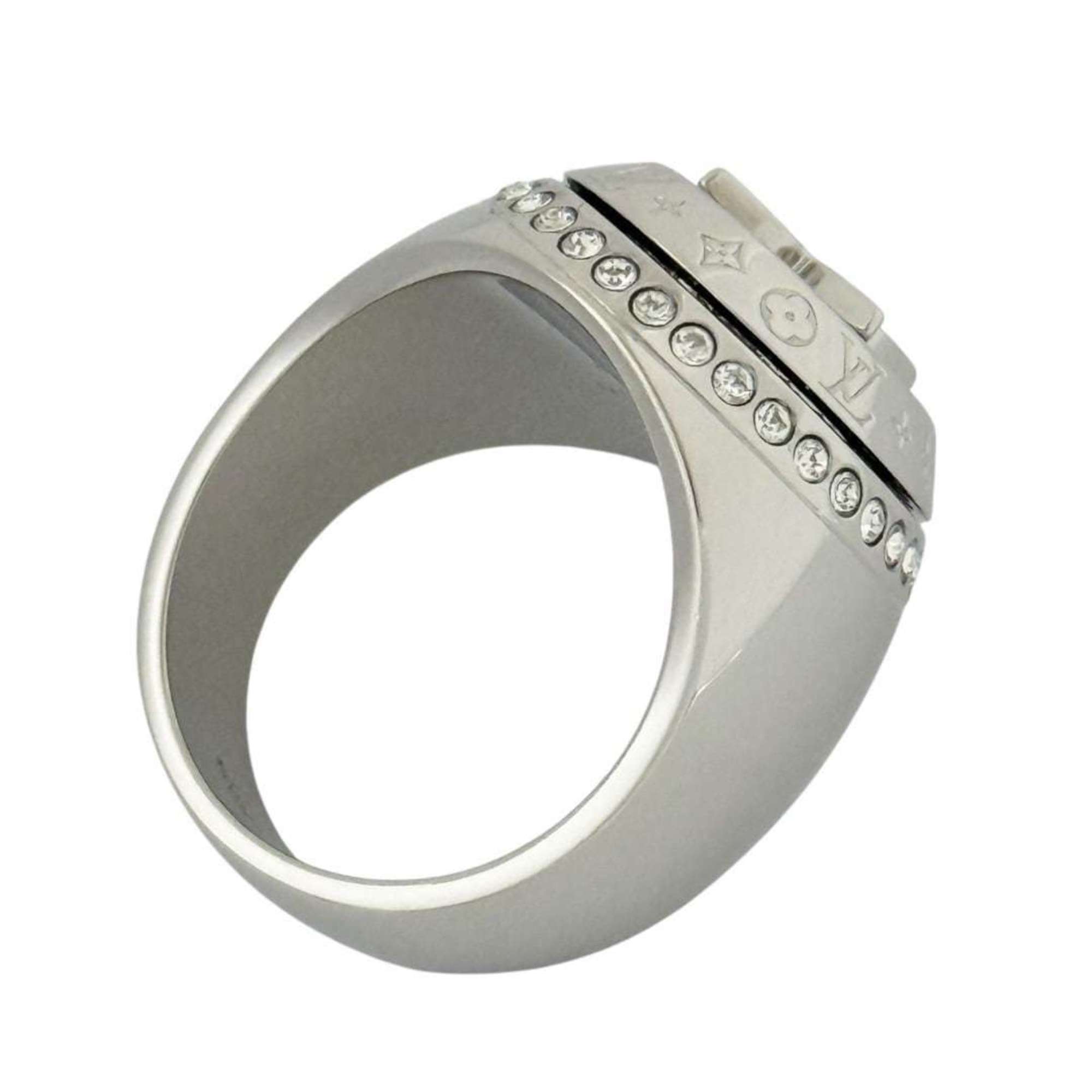 Louis Vuitton Metal Rhinestone Band Ring (Pre-Owned)