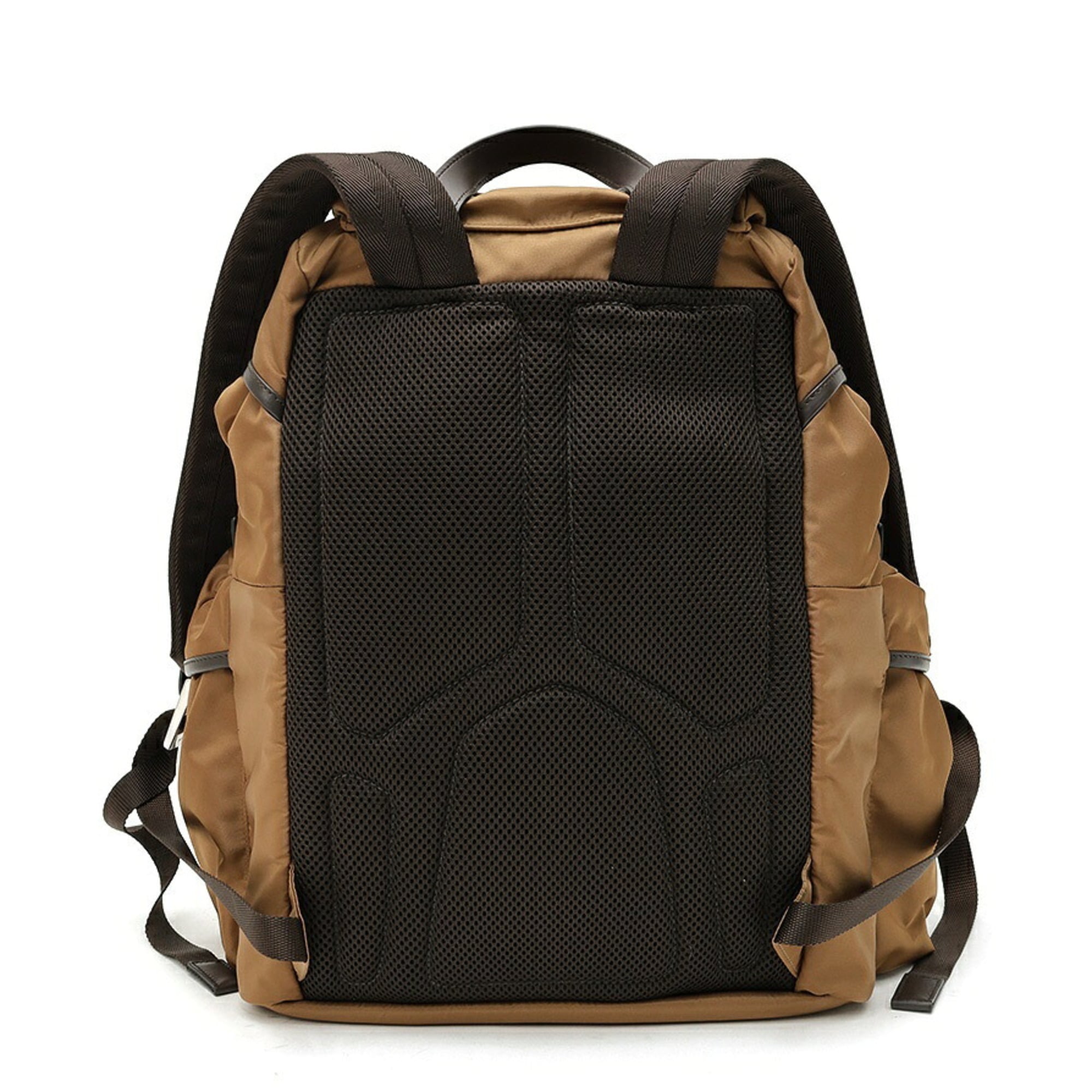 Prada Brown Nylon Leather Backpack (Pre-Owned)