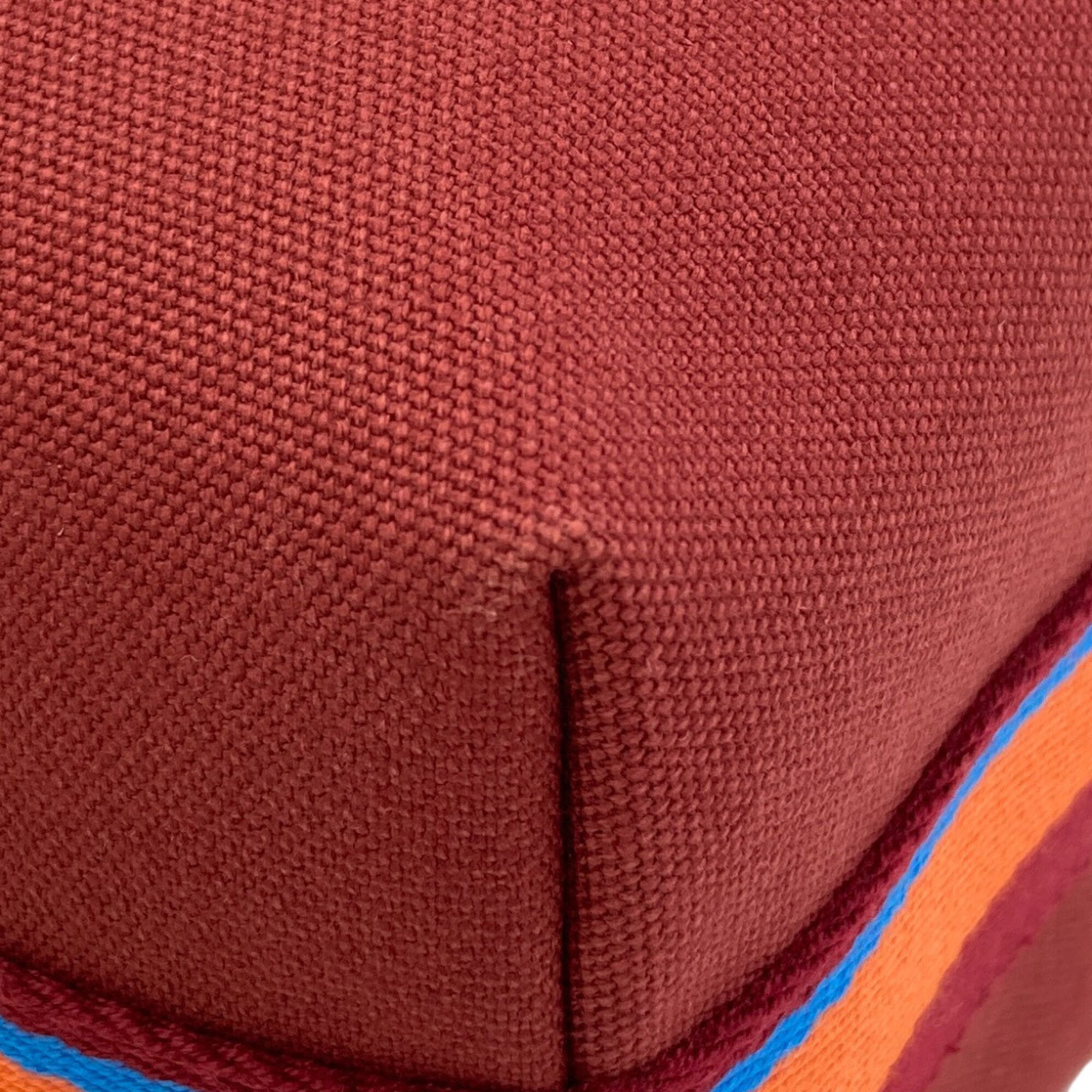 Hermes Red Color Canvas Handbag (Pre-Owned)