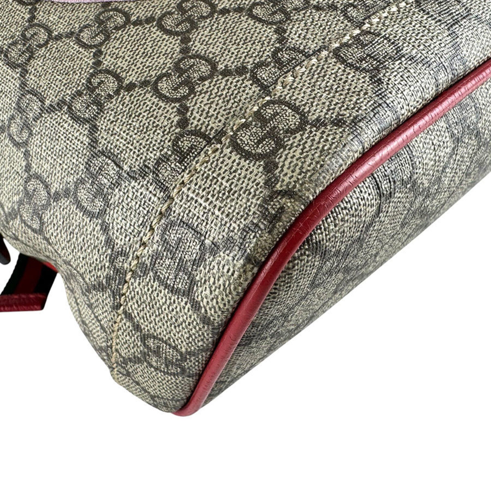 Gucci Brown Pink Red Color Gg Supreme Backpack (Pre-Owned)