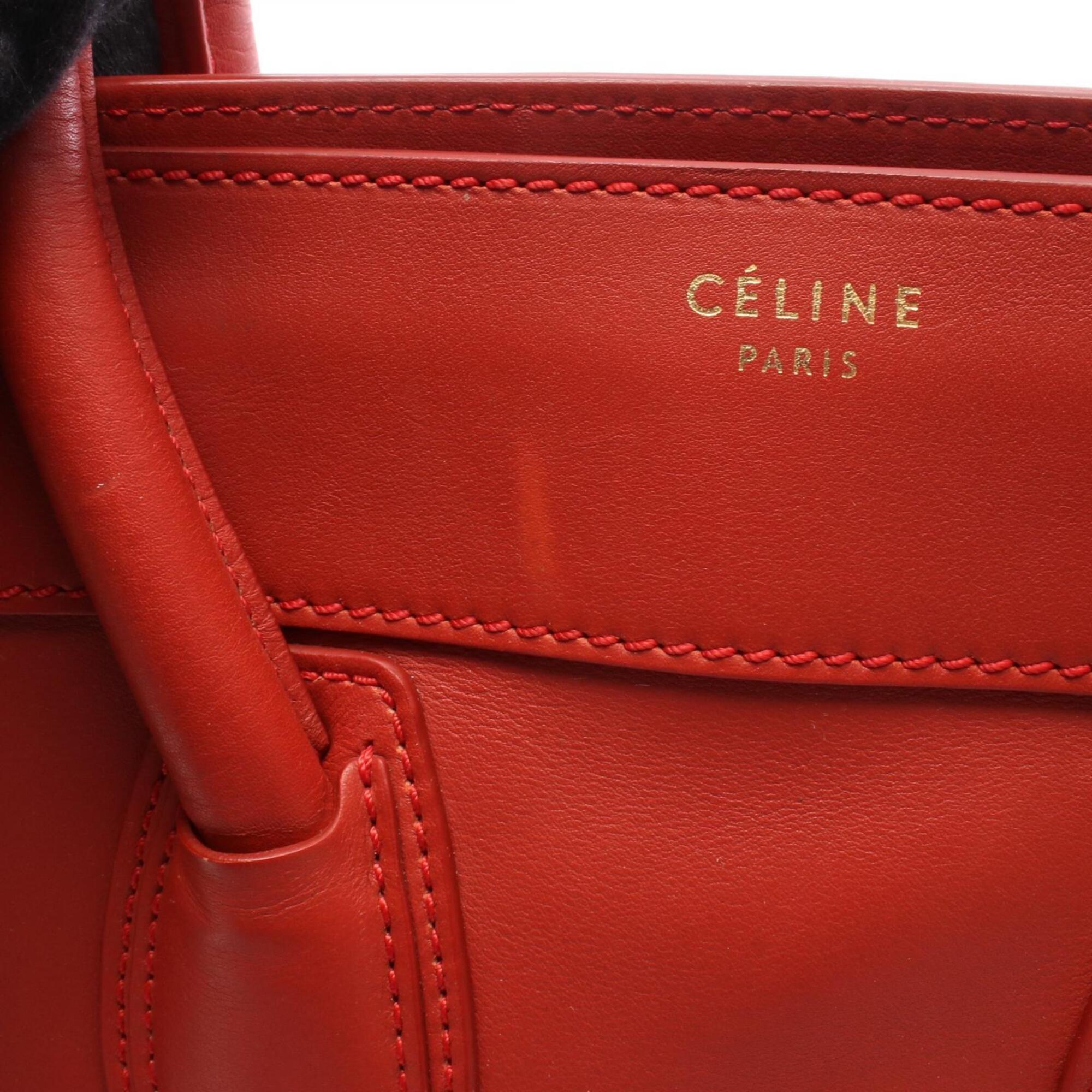 Celine Red Color Leather Handbag (Pre-Owned)