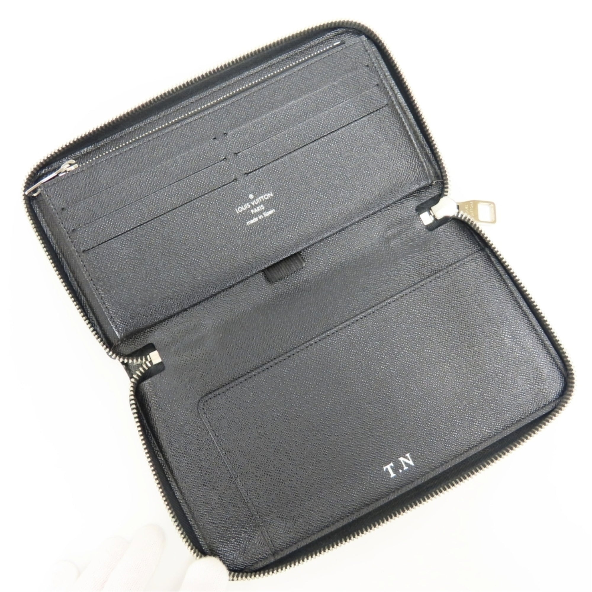 Louis Vuitton Black Gray Damier Graphite Leather Long Wallet (Bi-Fold) (Pre-Owned)