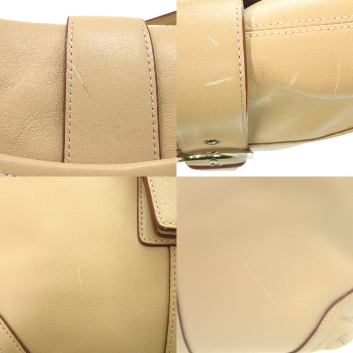Coach Beige Leather Shoulder Bag (Pre-Owned)