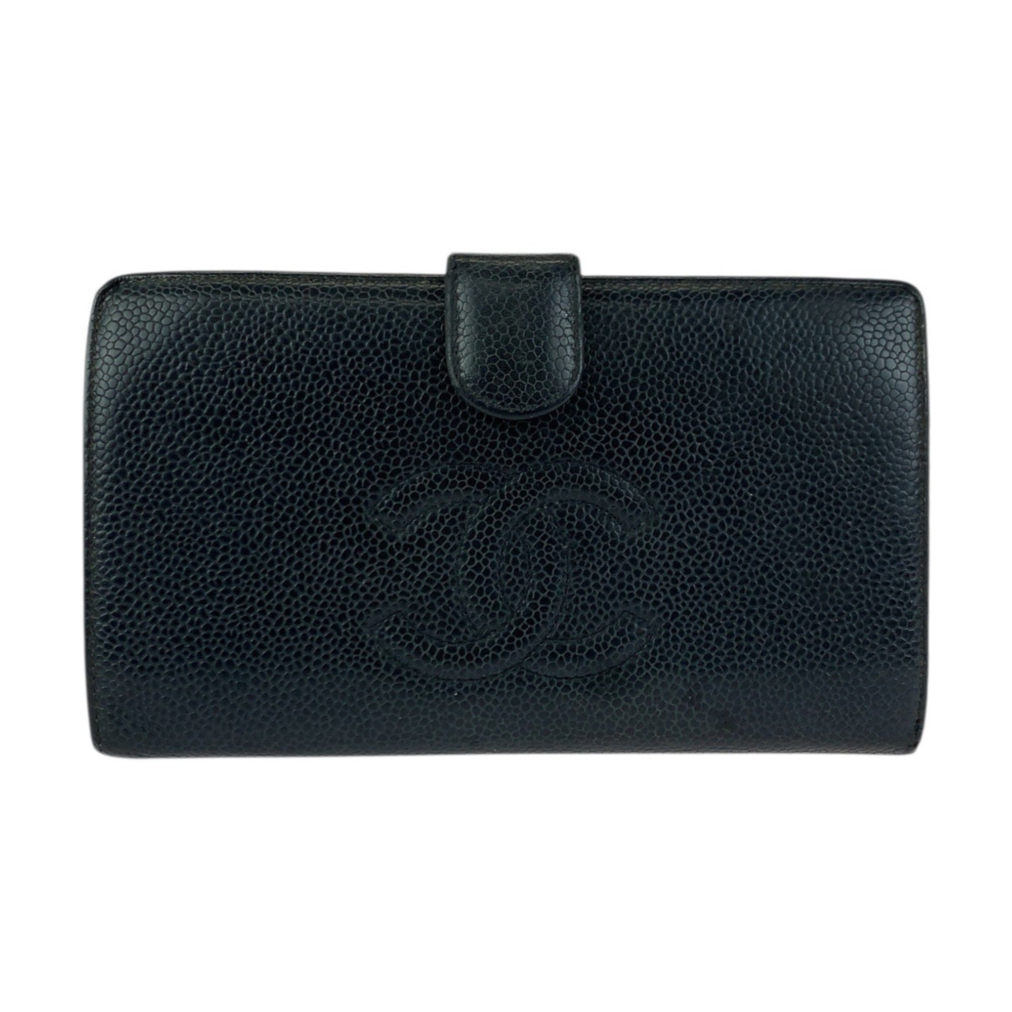 Chanel Black Leather Wallet (Bi-Fold) (Pre-Owned)