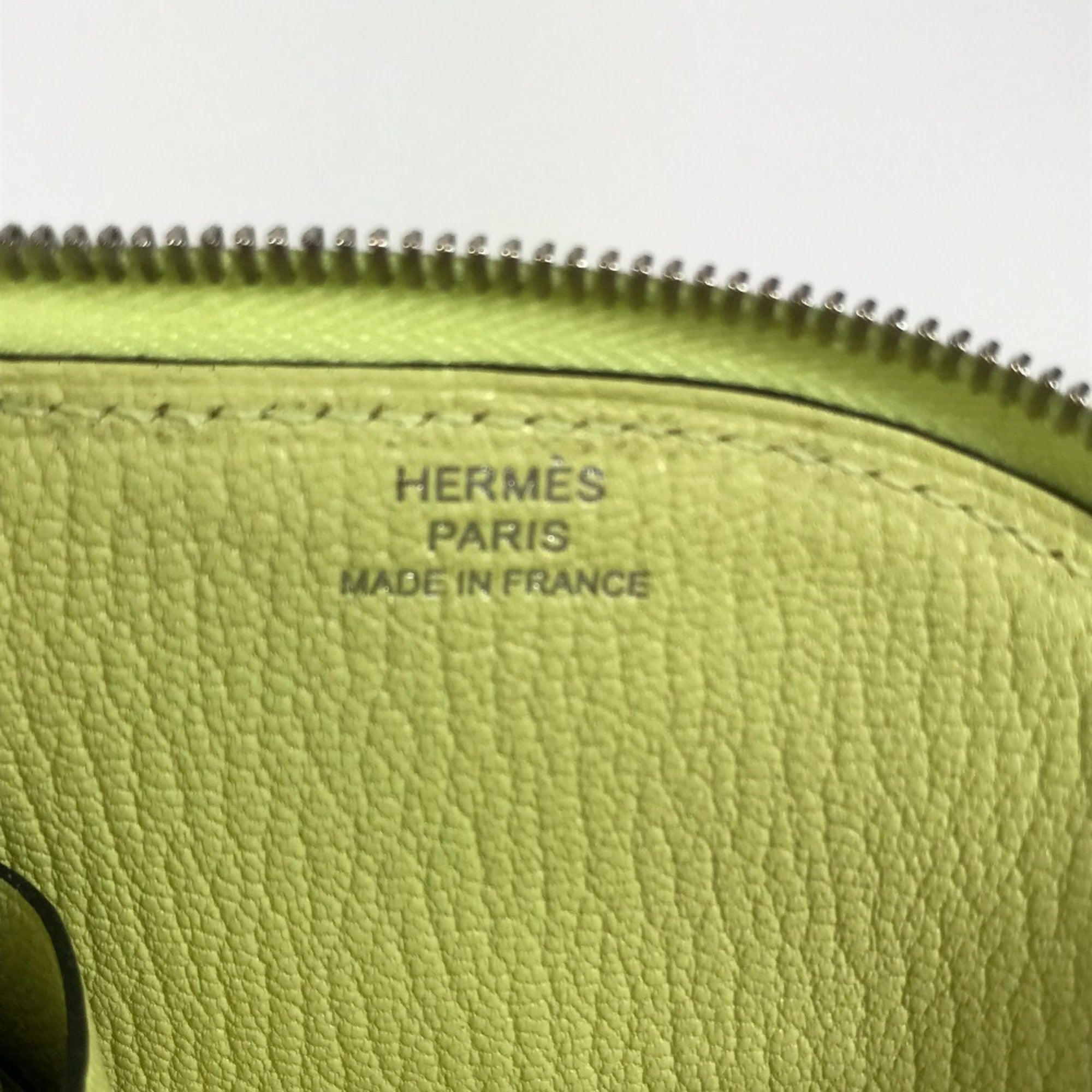Hermes Yellow Chevre Leather Coin Purse/Coin Case (Pre-Owned)