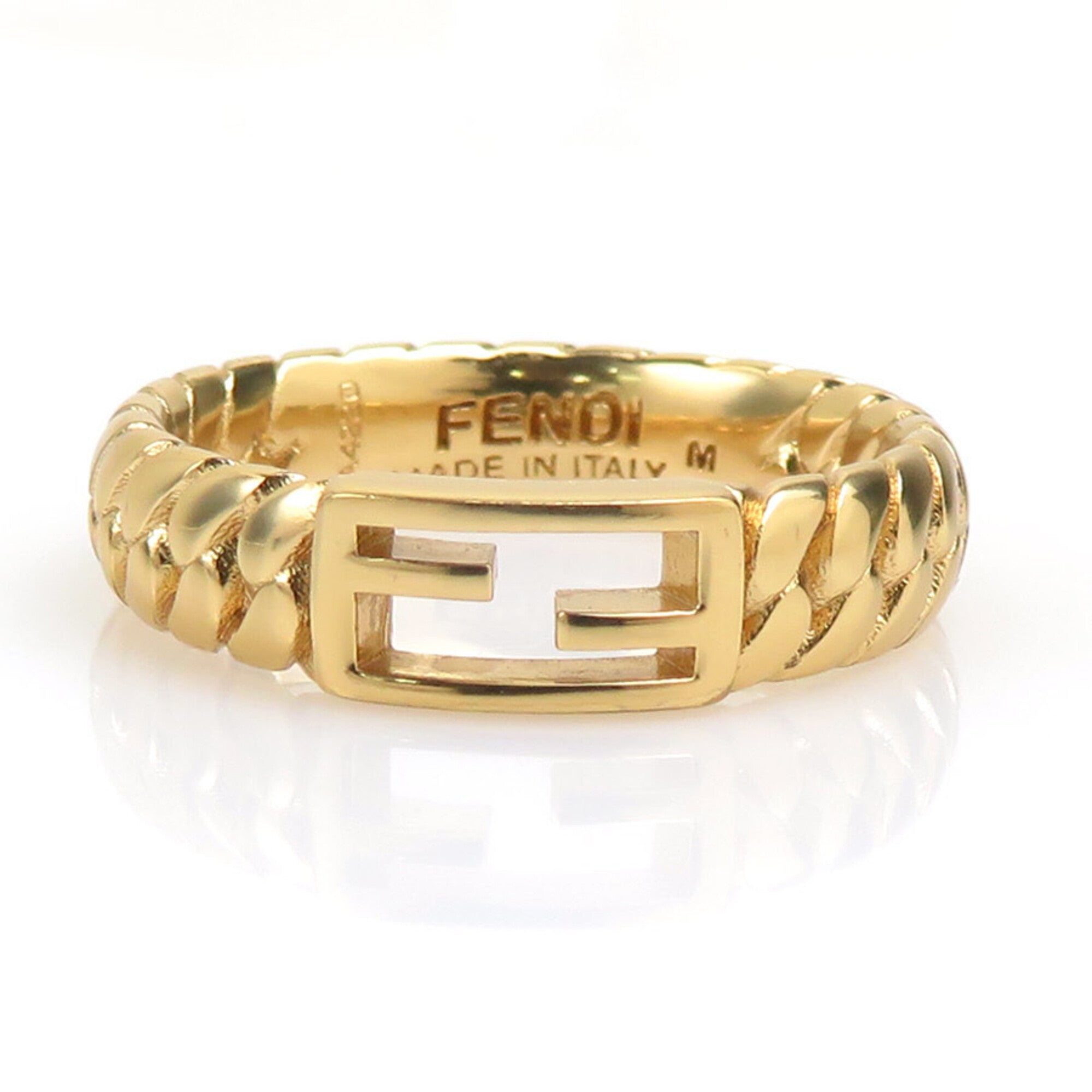 Fendi Gold Metal Band Ring (Pre-Owned)
