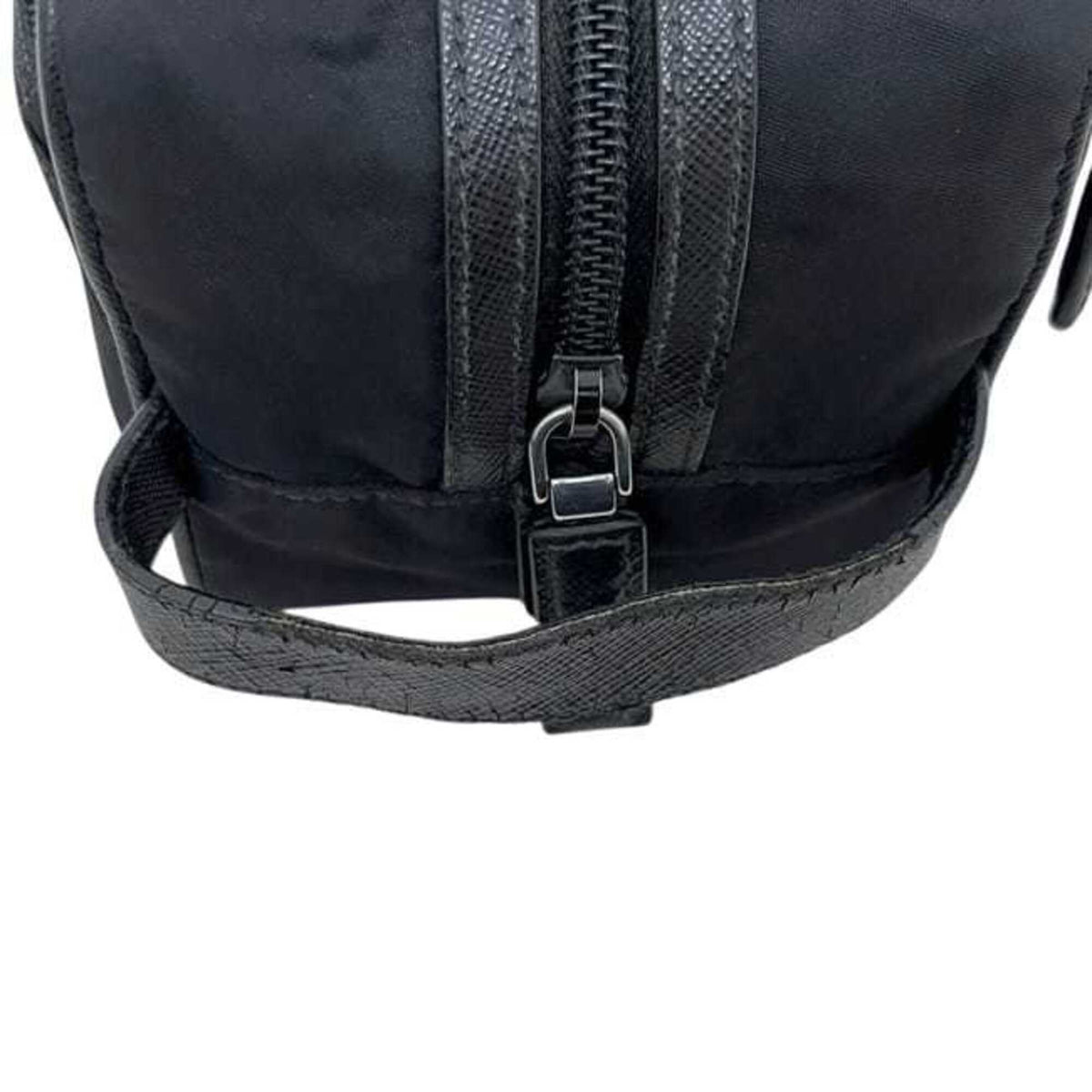 Prada Black Nero Nylon Leather Handbag (Pre-Owned)