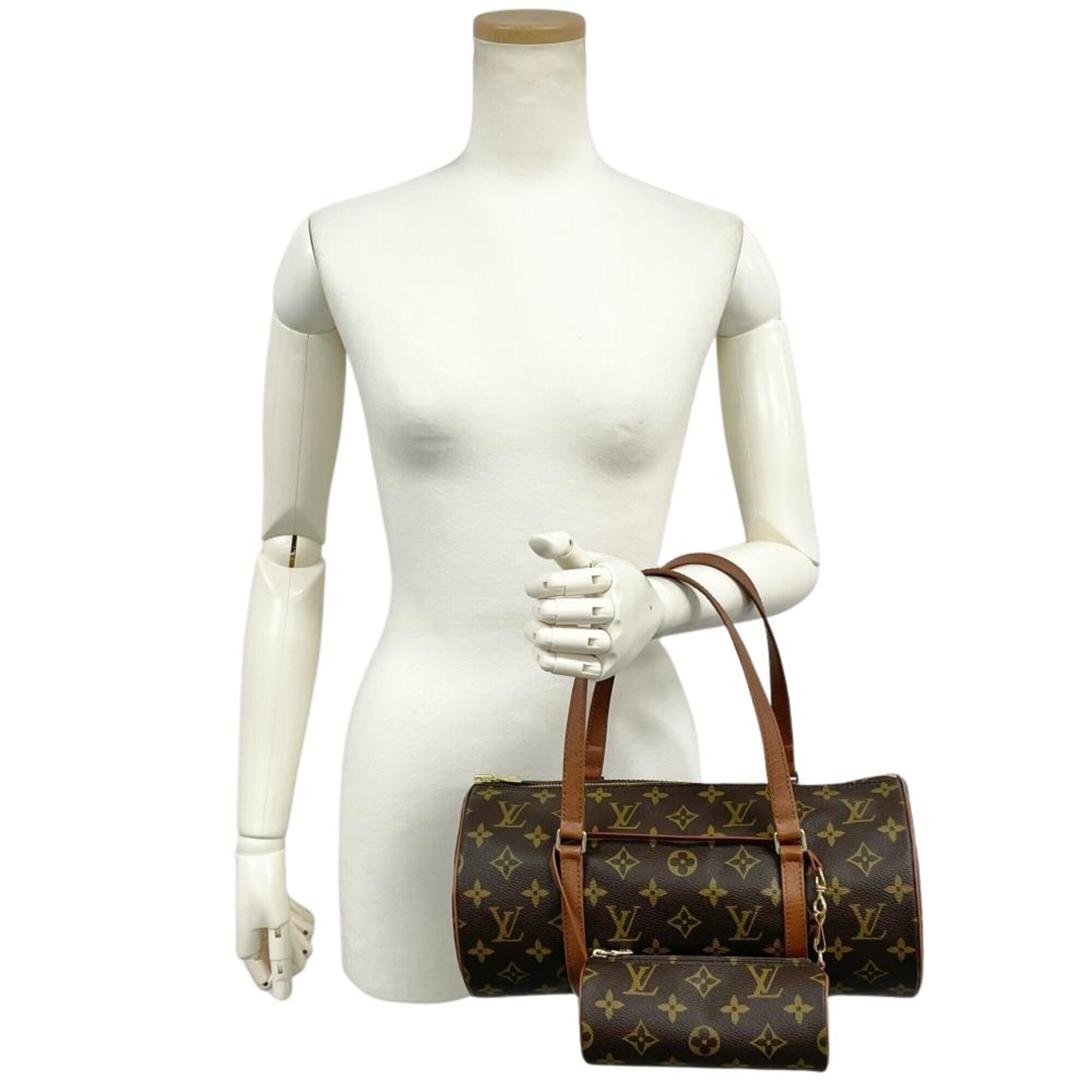 Louis Vuitton Brown Monogram Canvas Handbag Pouch (Pre-Owned)