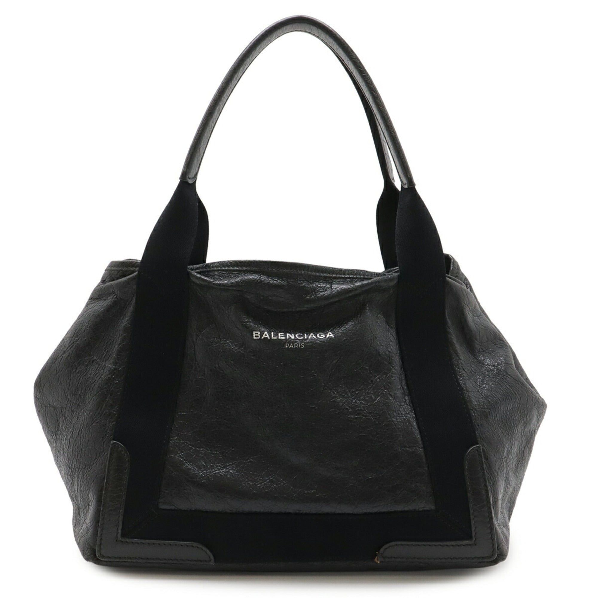 Balenciaga Black Leather Handbag Tote Bag (Pre-Owned)