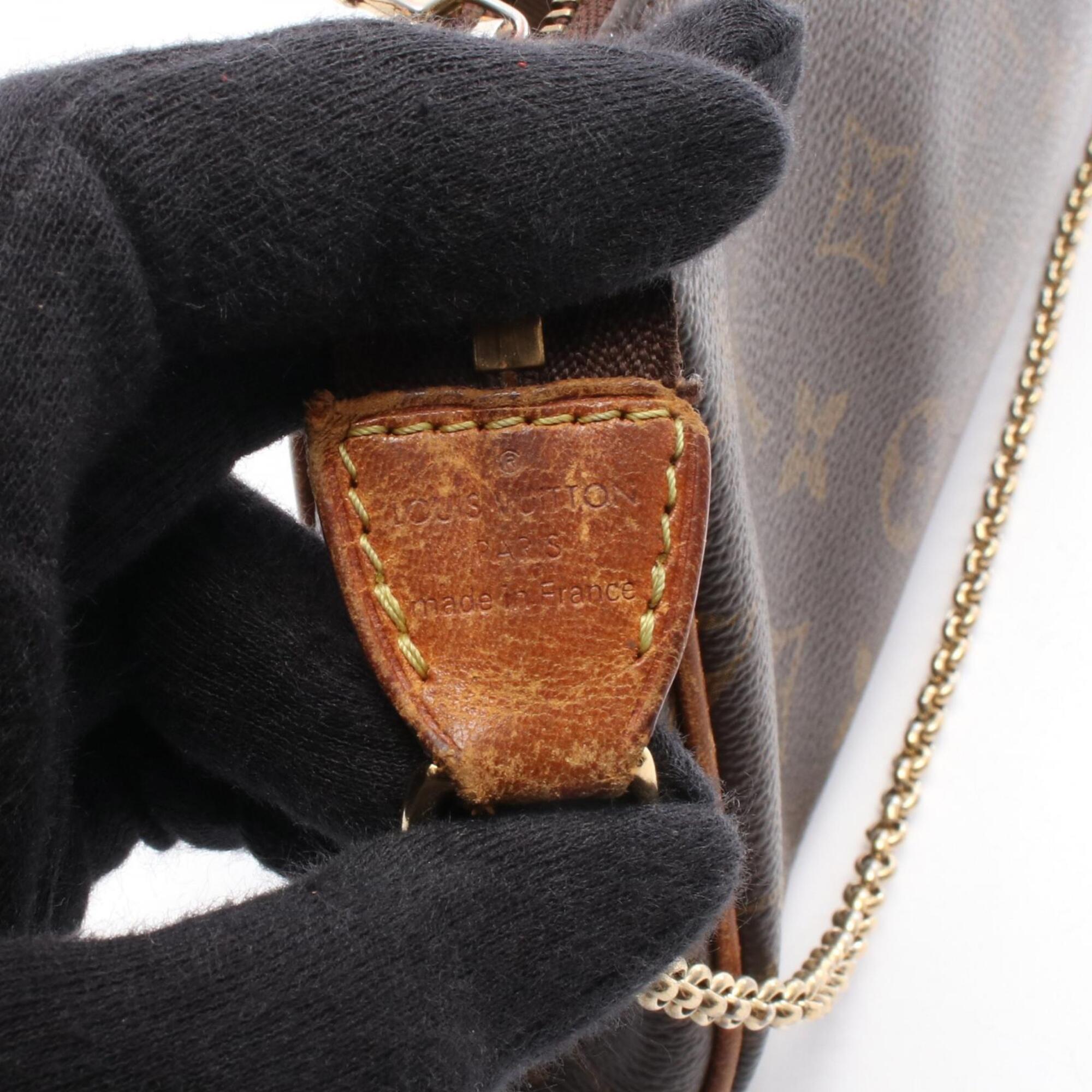 Louis Vuitton Brown Monogram Coated Canvas Leather Handbag Shoulder Bag (Pre-Owned)