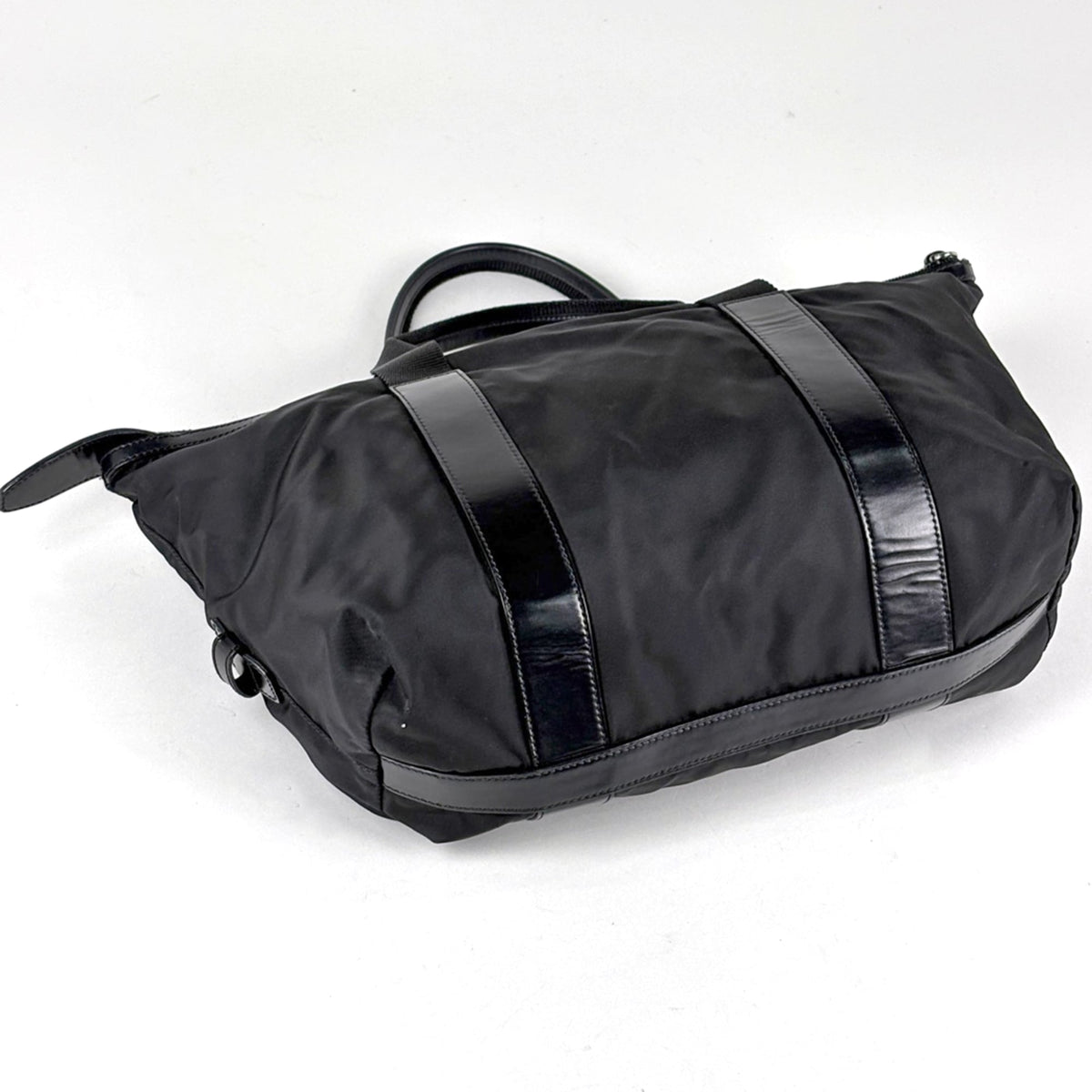 Prada Black Nylon Leather Handbag (Pre-Owned)