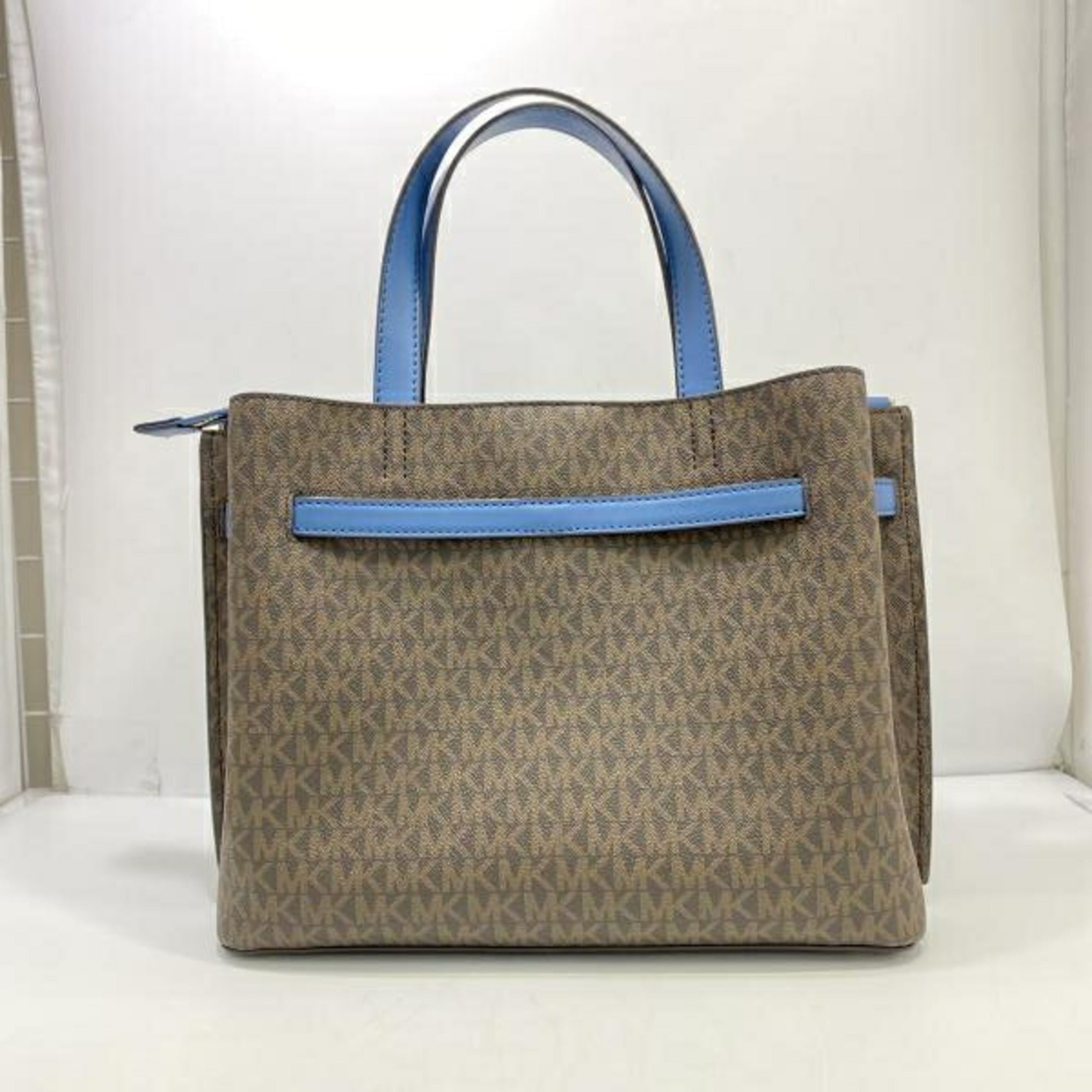 Michael Kors Blue Brown Tote Bag (Pre-Owned)