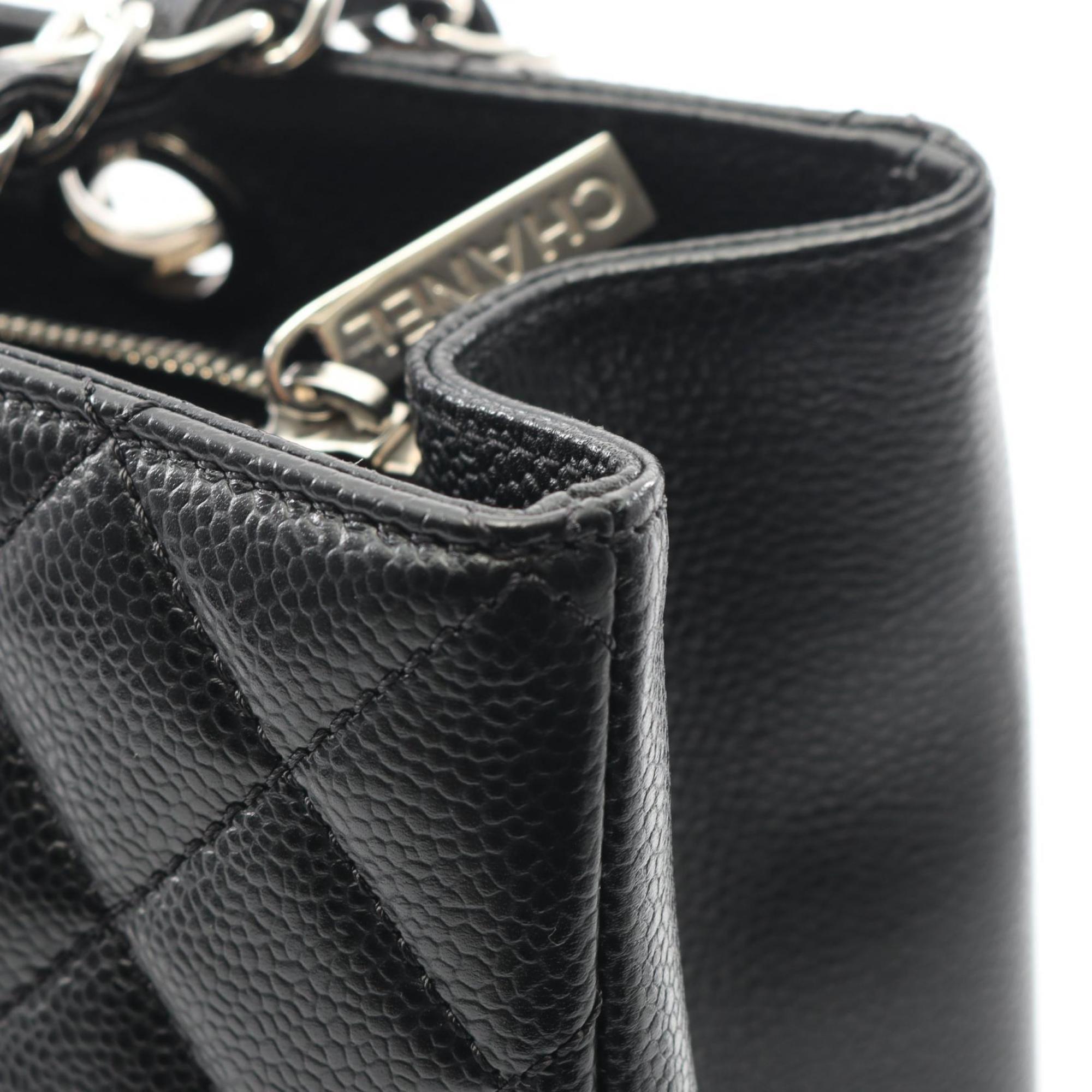 Chanel Black Grained Calfskin Handbag Tote Bag (Pre-Owned)