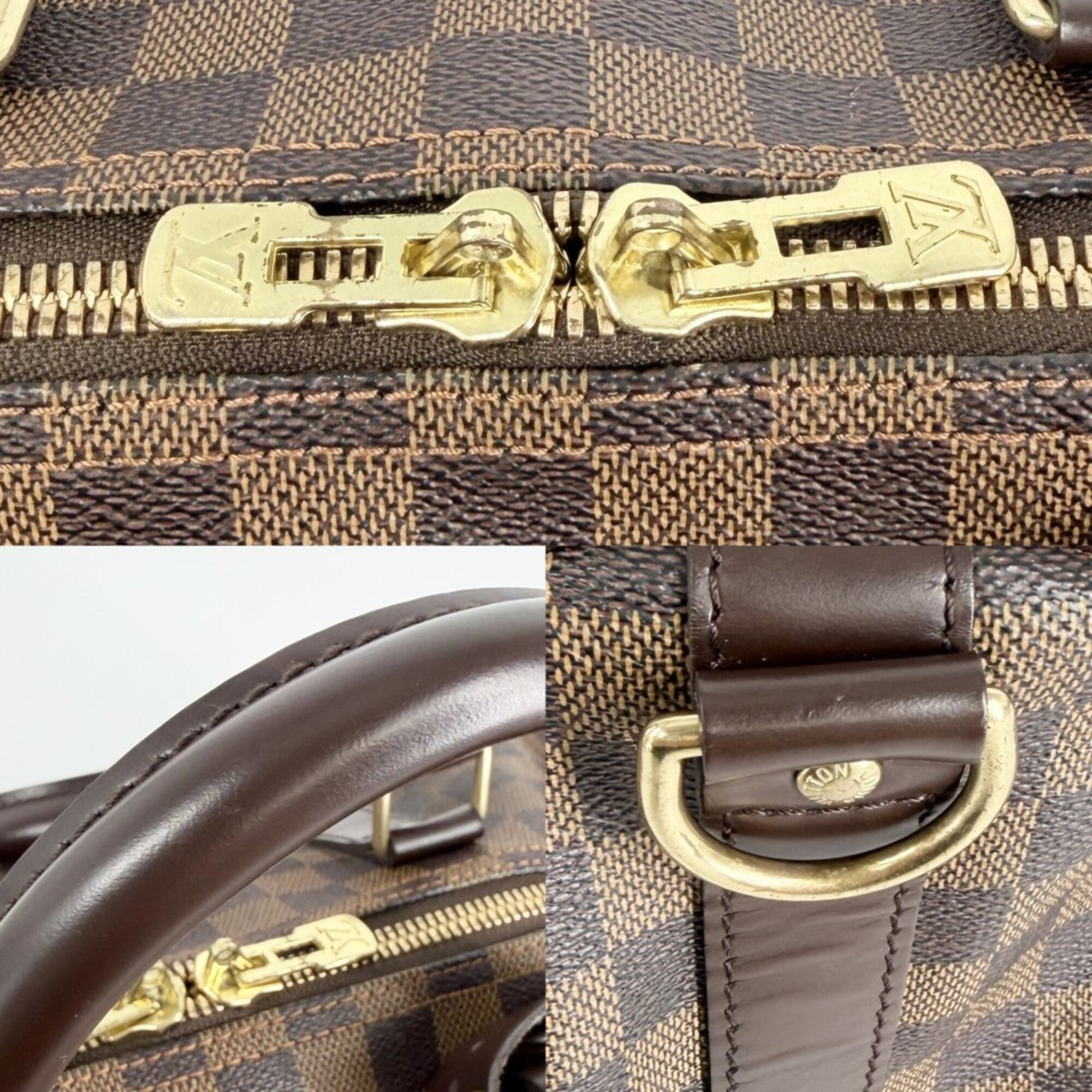 Louis Vuitton Brown Damier Canvas Boston Bag Shoulder Bag (Pre-Owned)