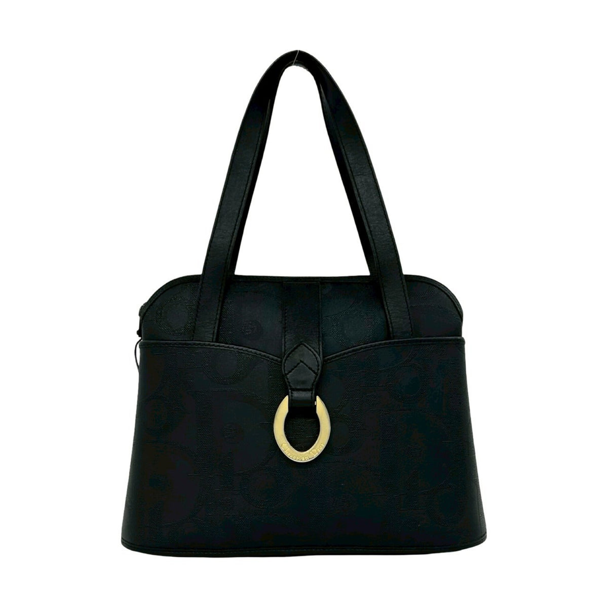 Christian Dior Black Leather Pvc Boston Bag Handbag Tote Bag (Pre-Owned)