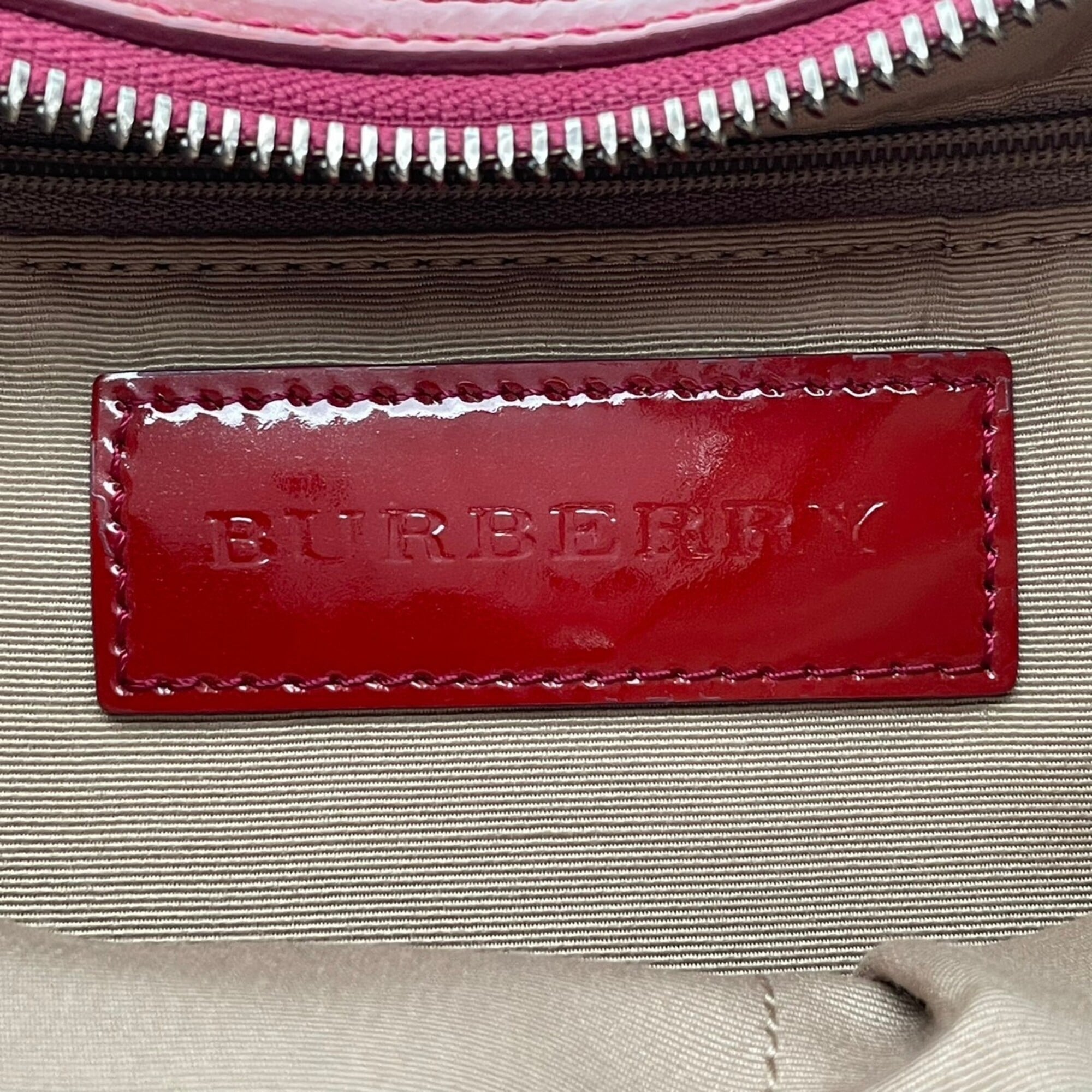 Burberry Beige Bordeaux Pvc Leather Shoulder Bag (Pre-Owned)