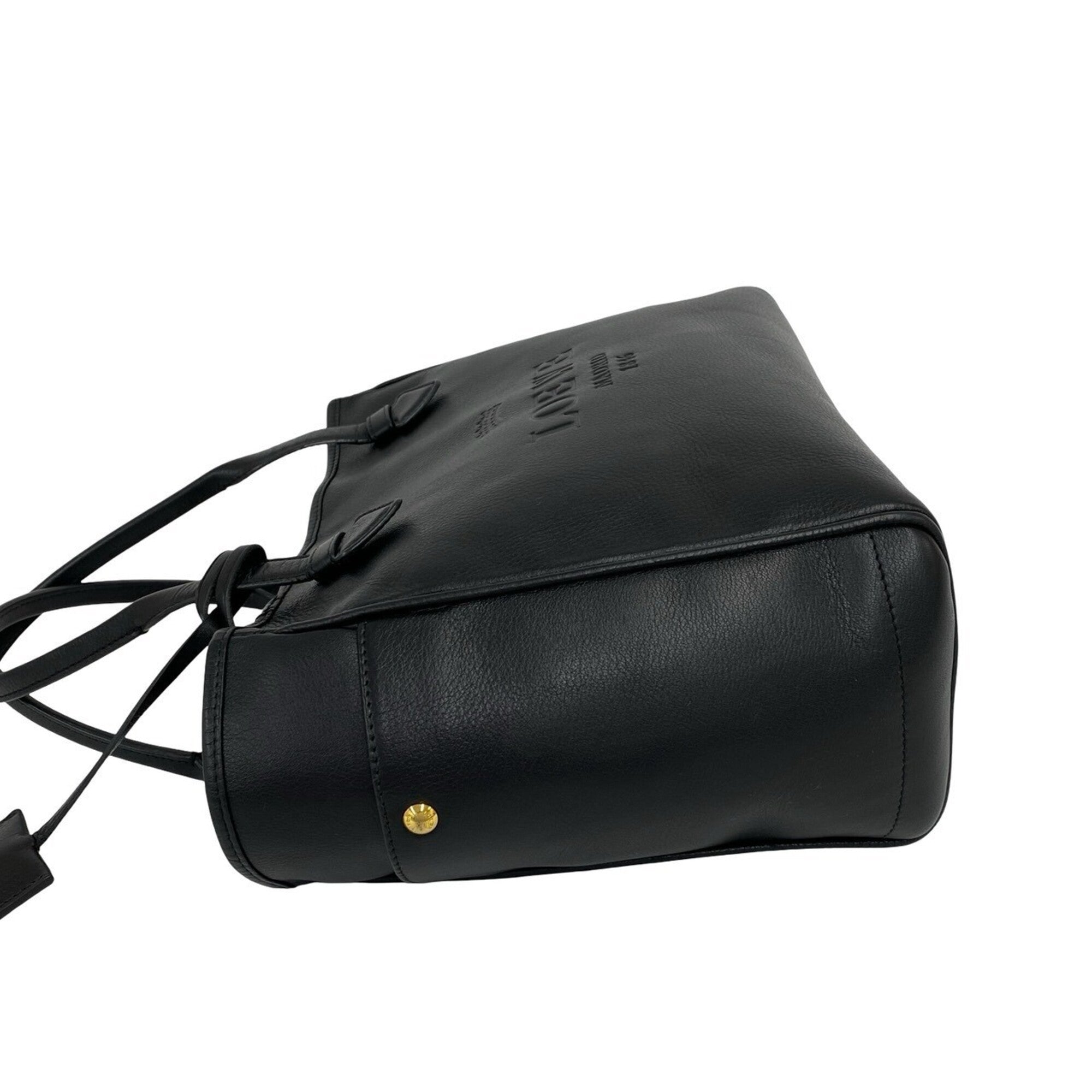 Loewe Black Leather Handbag Shoulder Bag Tote Bag (Pre-Owned)