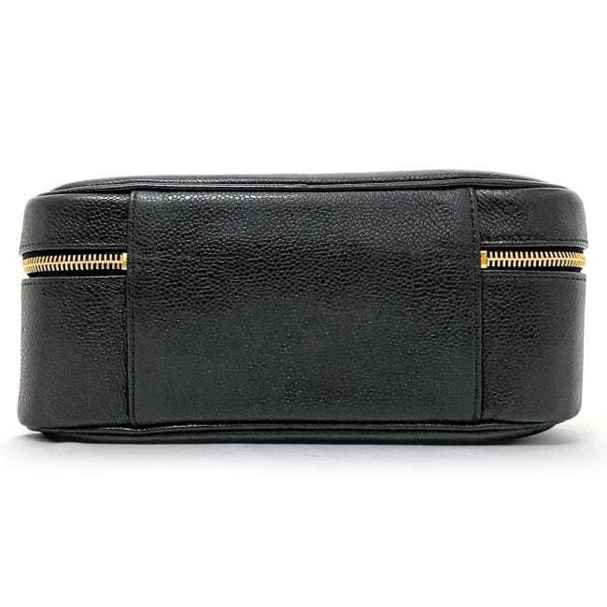 Chanel Black Leather Handbag Vanity Bag (Pre-Owned)