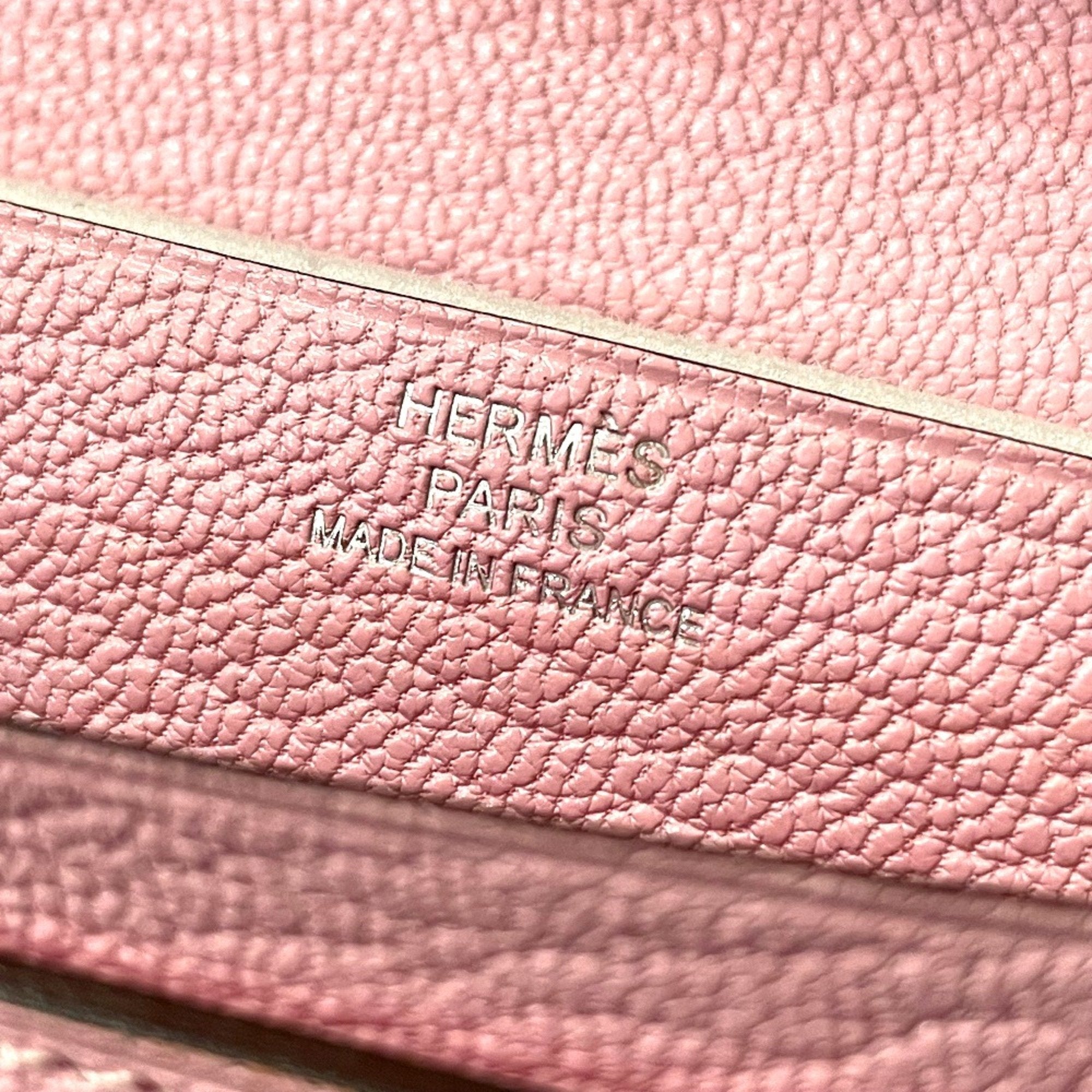 Hermes Pink Leather Long Wallet (Bi-Fold) (Pre-Owned)