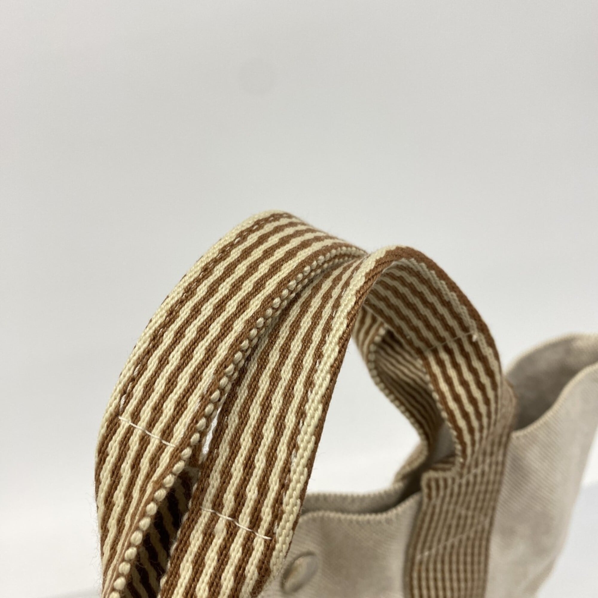 Hermes Beige Canvas Tote Bag (Pre-Owned)