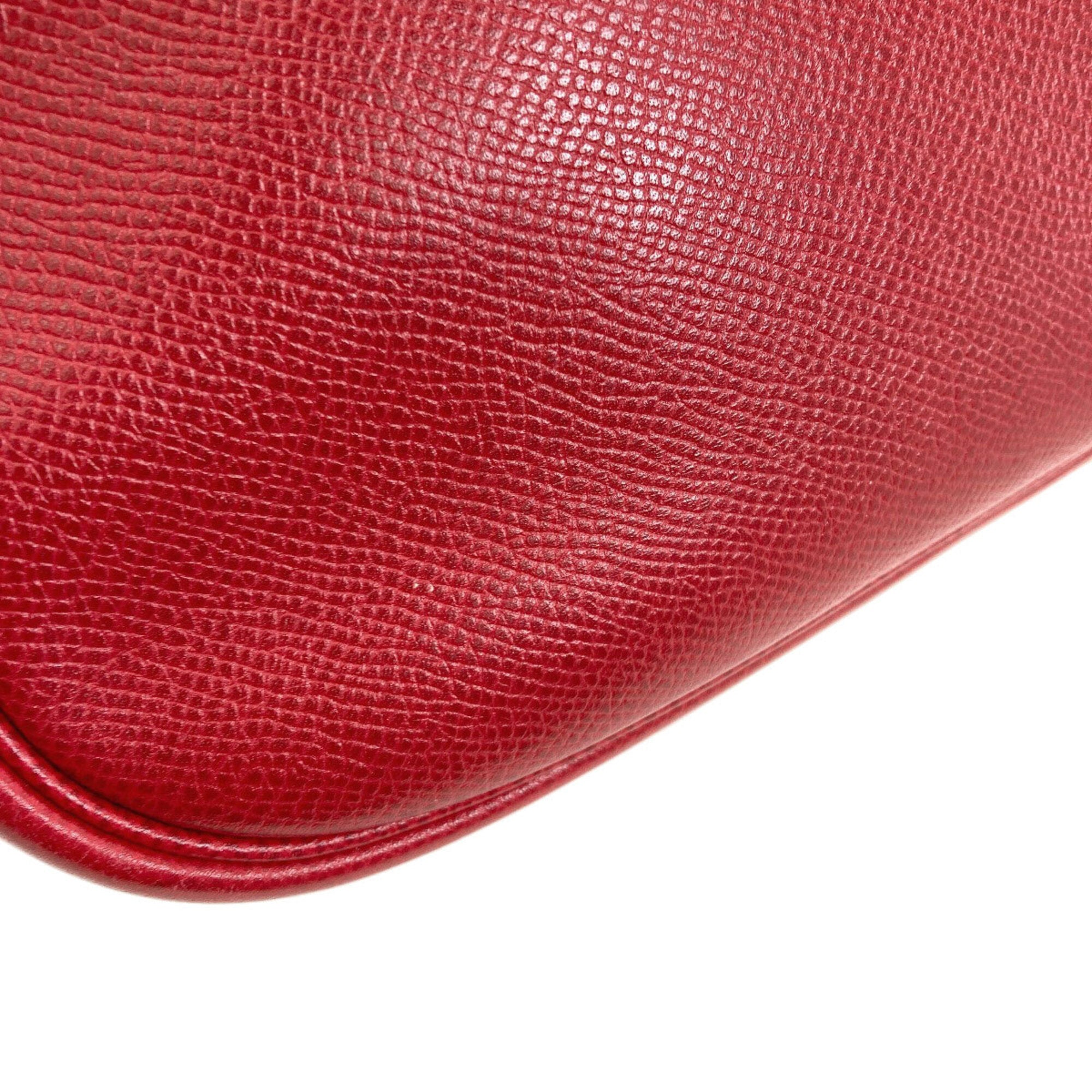 Hermes Red Color Courchevel Leather Shoulder Bag (Pre-Owned)